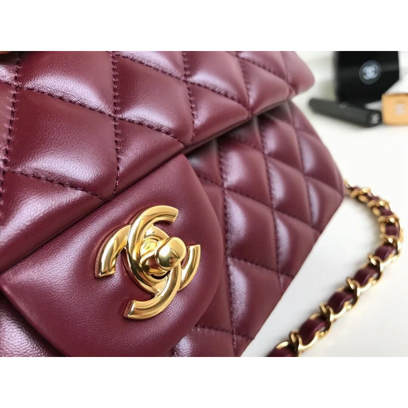 Replica Chanel 1112 Burgundy Medium Size 2.55 Lambskin Leather Flap Bag1:1High-quality replica