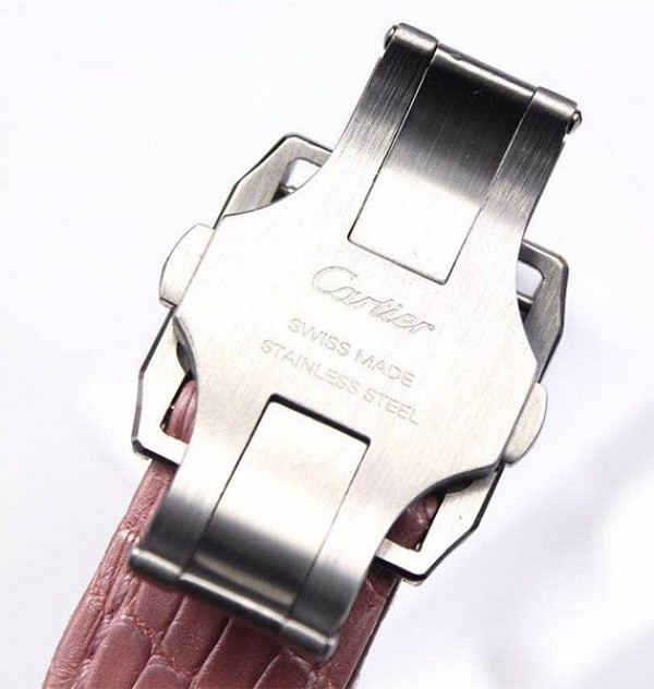 Replica Cartier V6 Santos 100 W20126X8 36mm White Dial Black Leather Strap - Top club