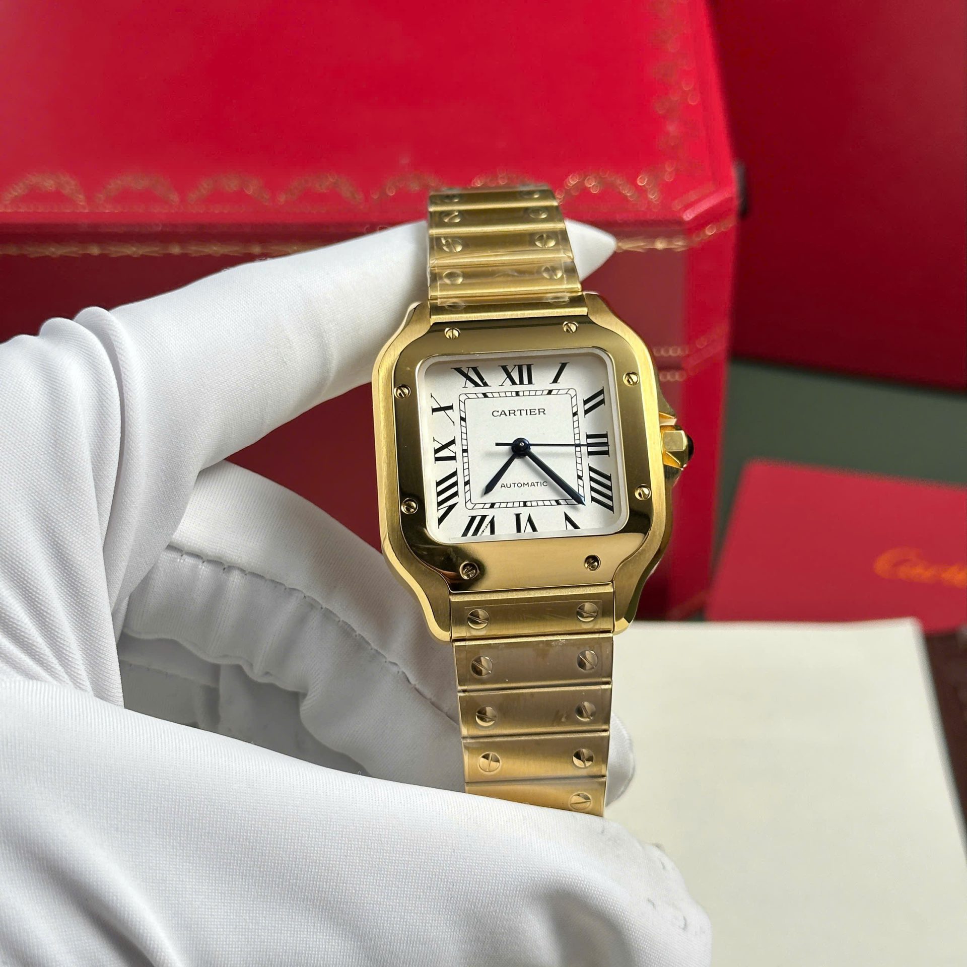 Cartier Santos Womens White Dial Best Replica Watch BV Factory 35.2mm - Elite Watch Atelier