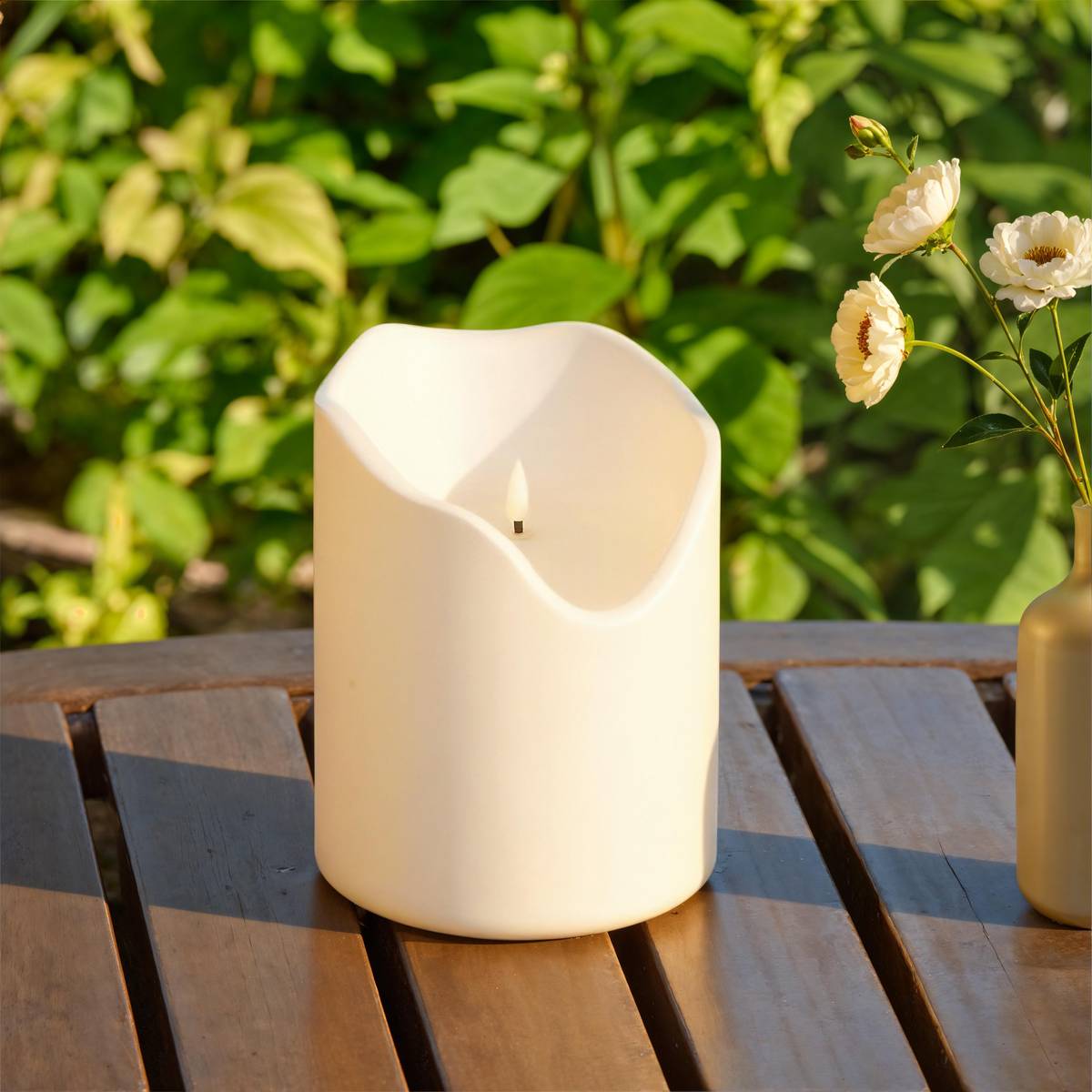 LED Candle "Theo" White, H.20 cm