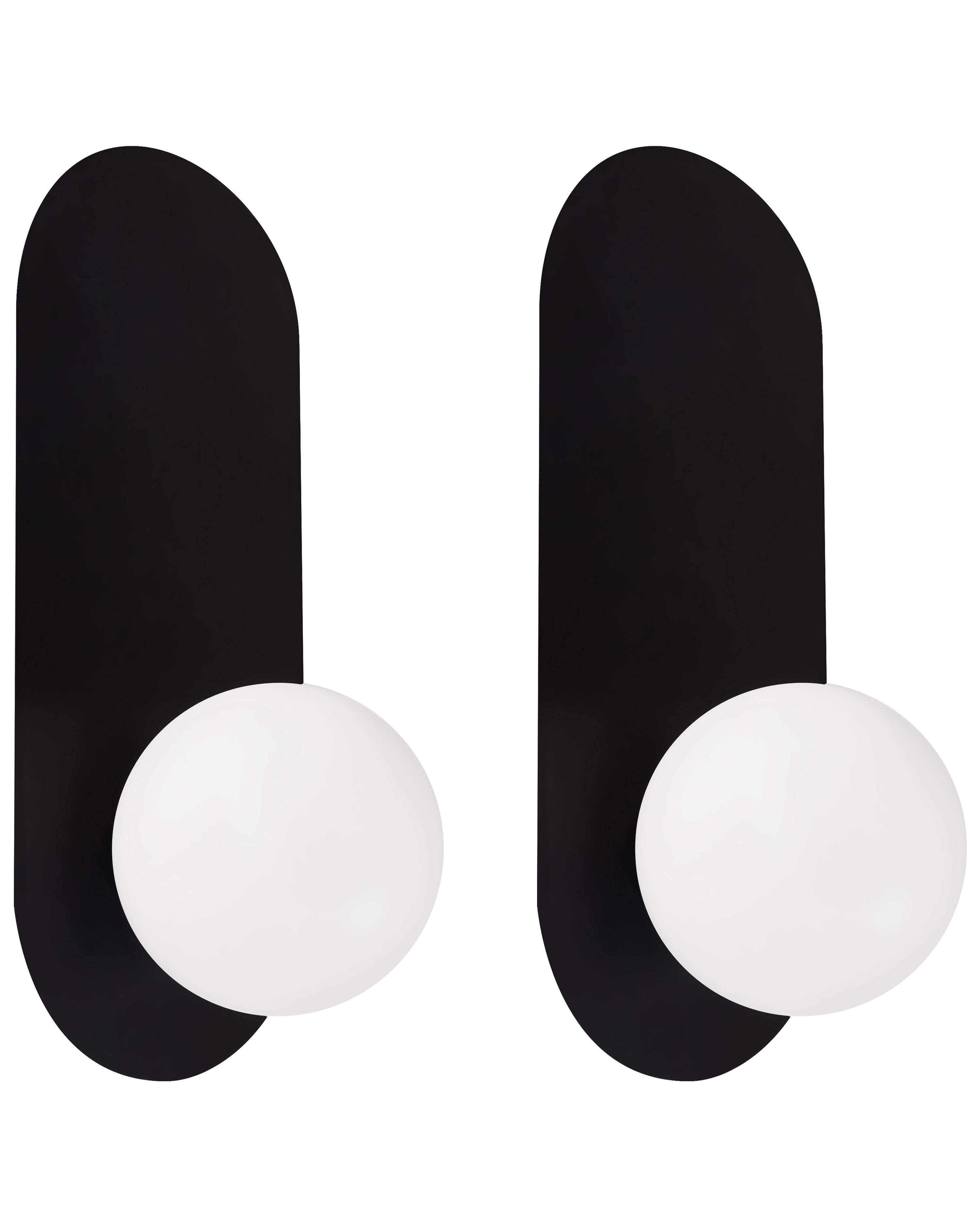 Set of 2 Wall Lamps LEISI Black
