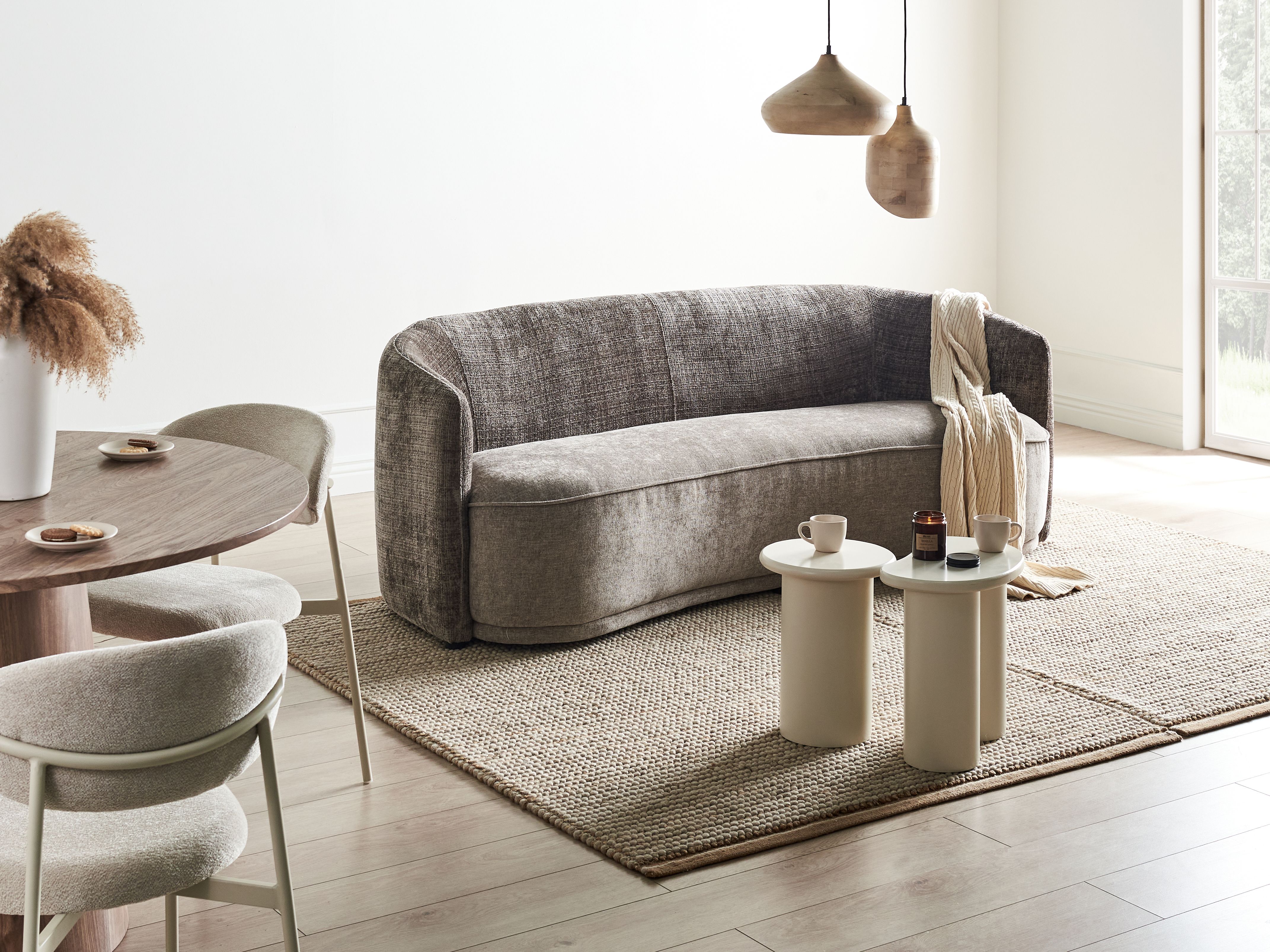 Sofa 3 Seater ROSET Fabric Brown