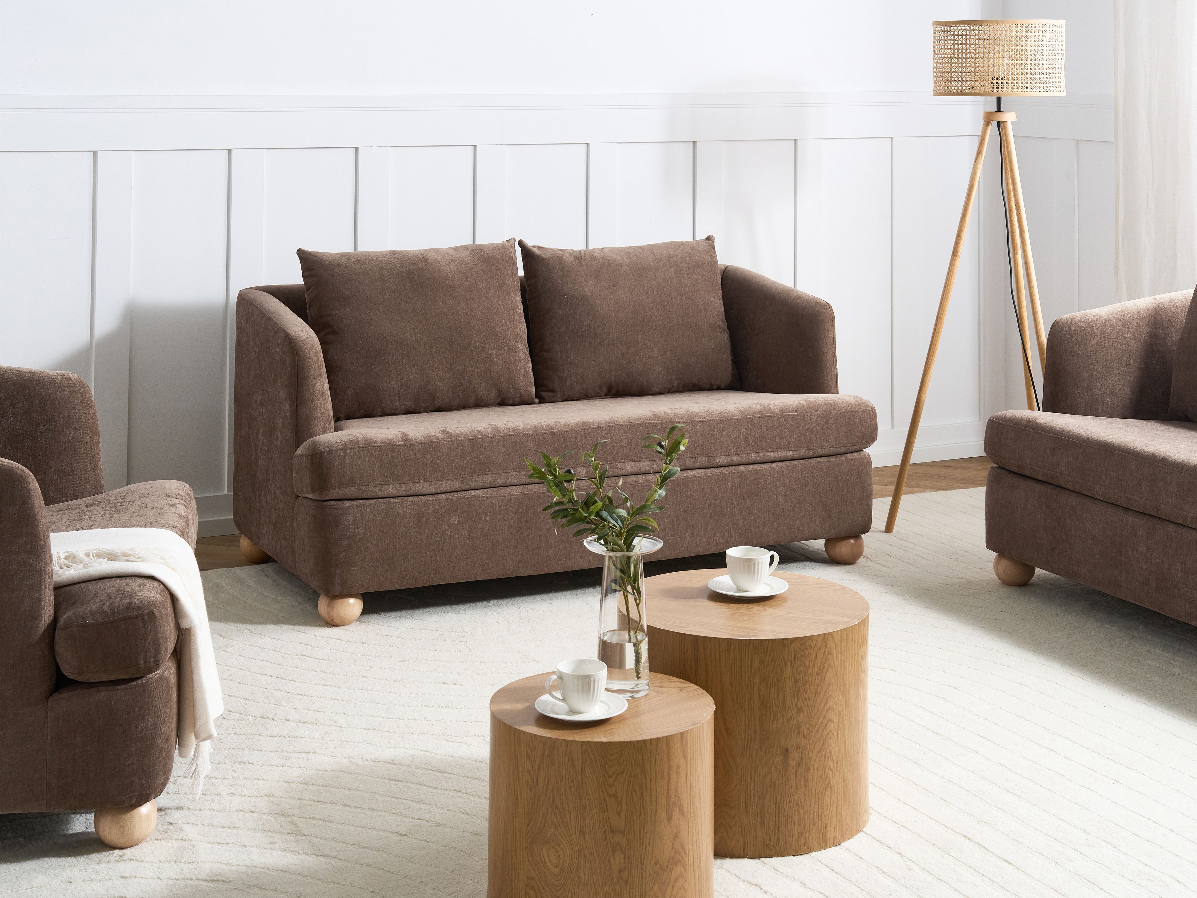 Sofa 2 Seater RATTVIK Chenille Brown