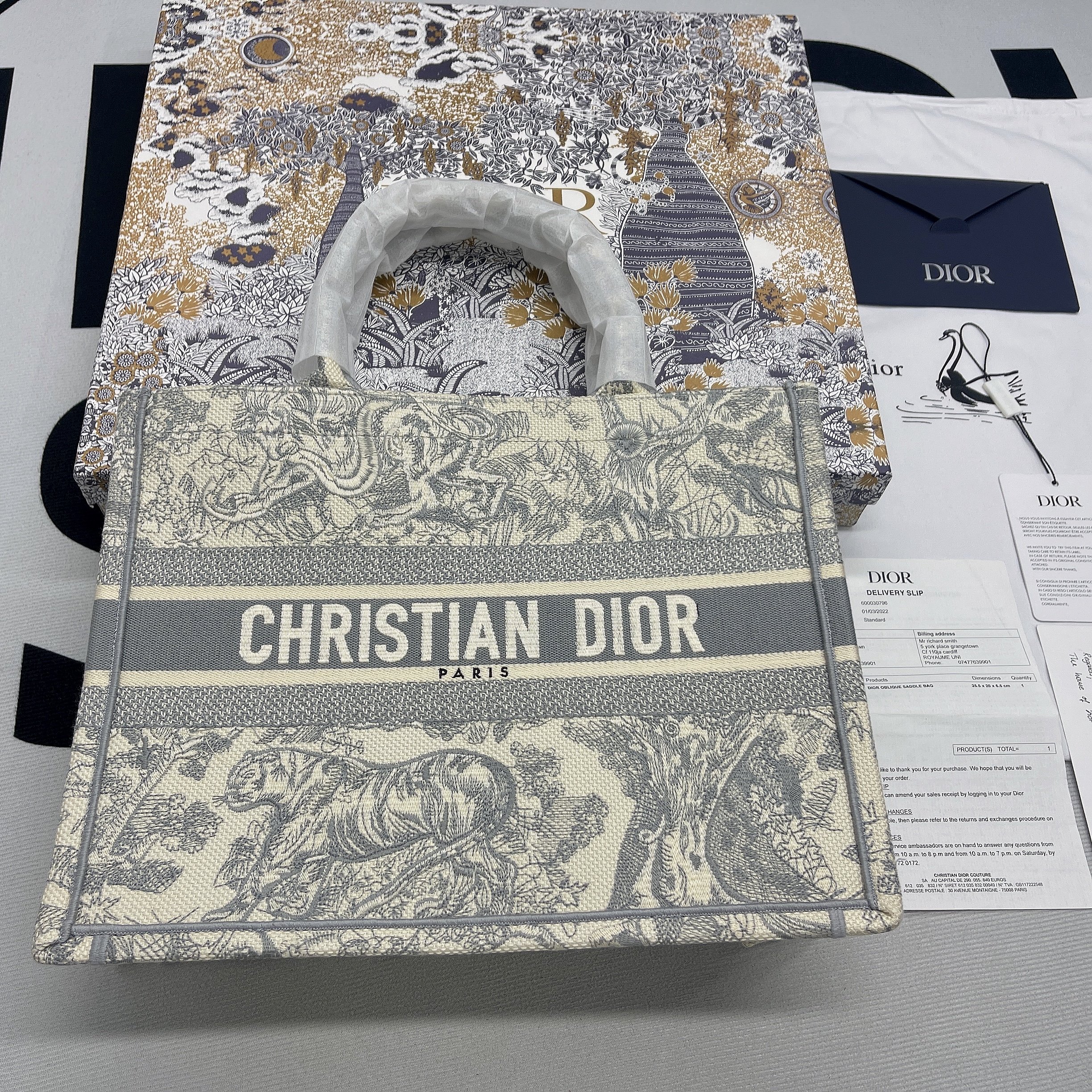 Christian Dior Large Dior Book Tote Gray Multicolor, For Women, Women’s Handbags 16.5in/42cm CD1:1High-quality replica