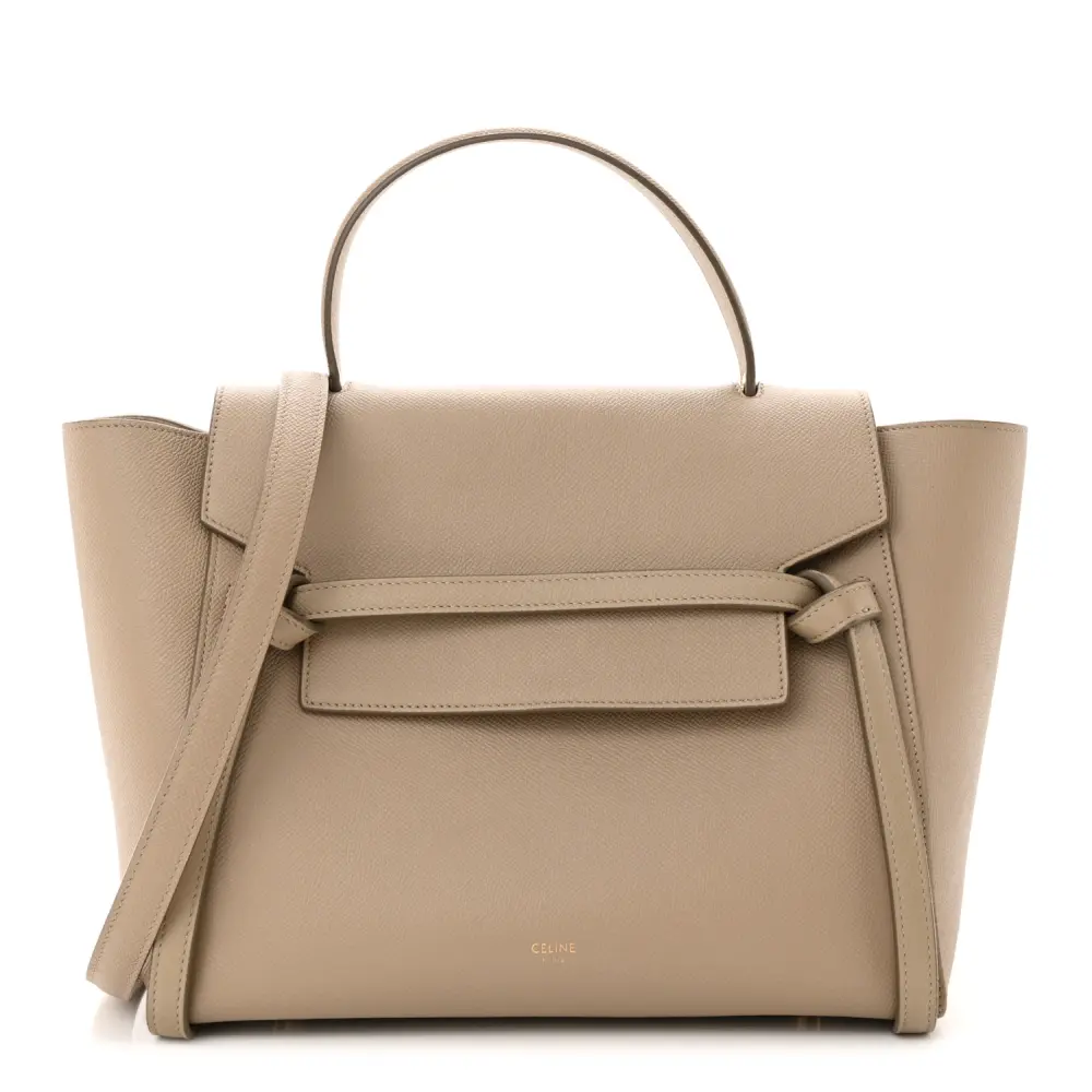 Celine Light Taupe Grained Calfskin Leather Mini Belt Bag Rep1:1High-quality replica
