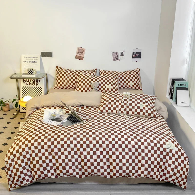 MonoGrid - Modern Geruite Bedset