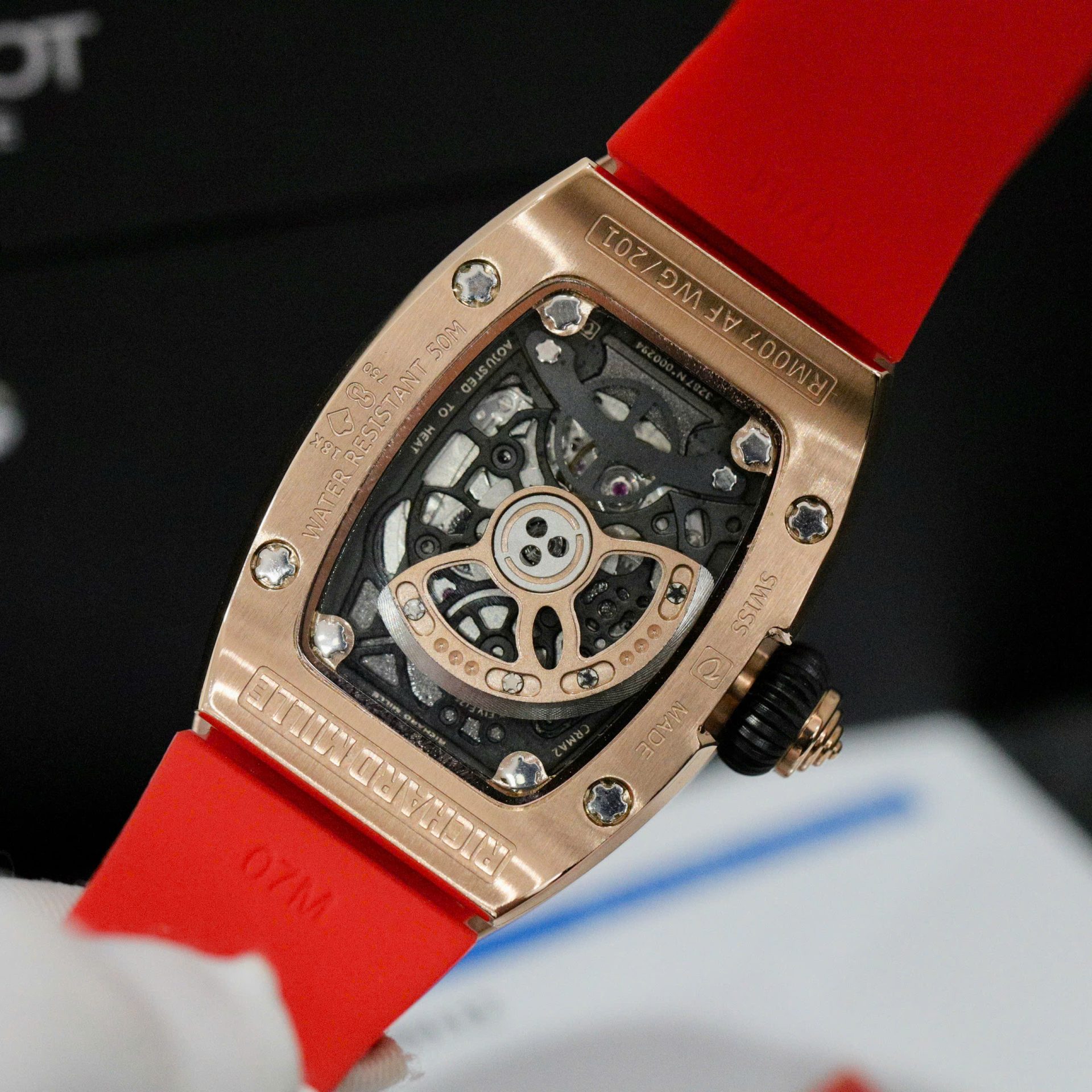 Richard Mille RM007 Replica Watch Custom Moissanite Diamonds Red 36mm - Top club