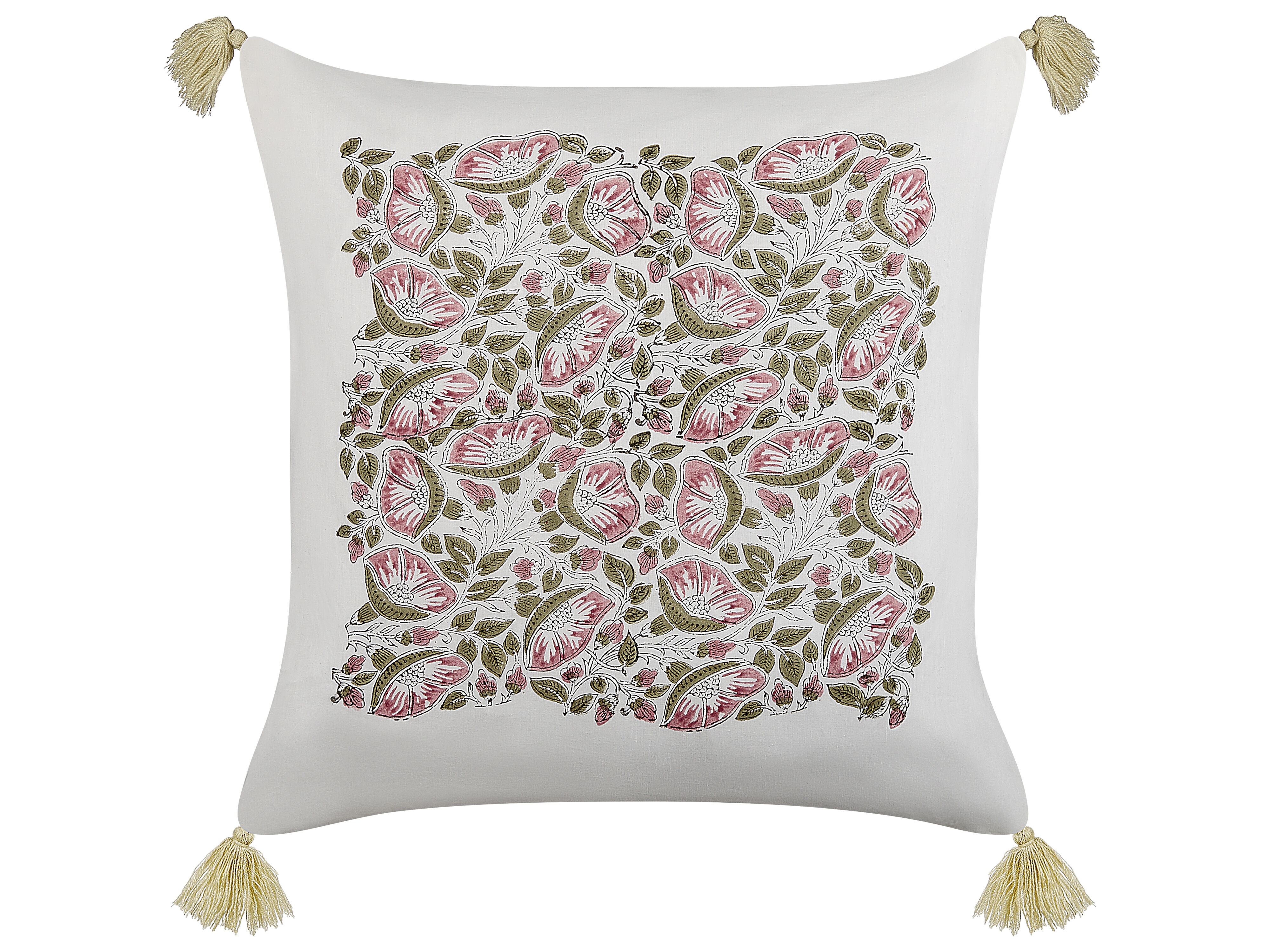 Throw Cushion CARISSA Cotton 45 x 45 cm Multicolour Floral Pattern
