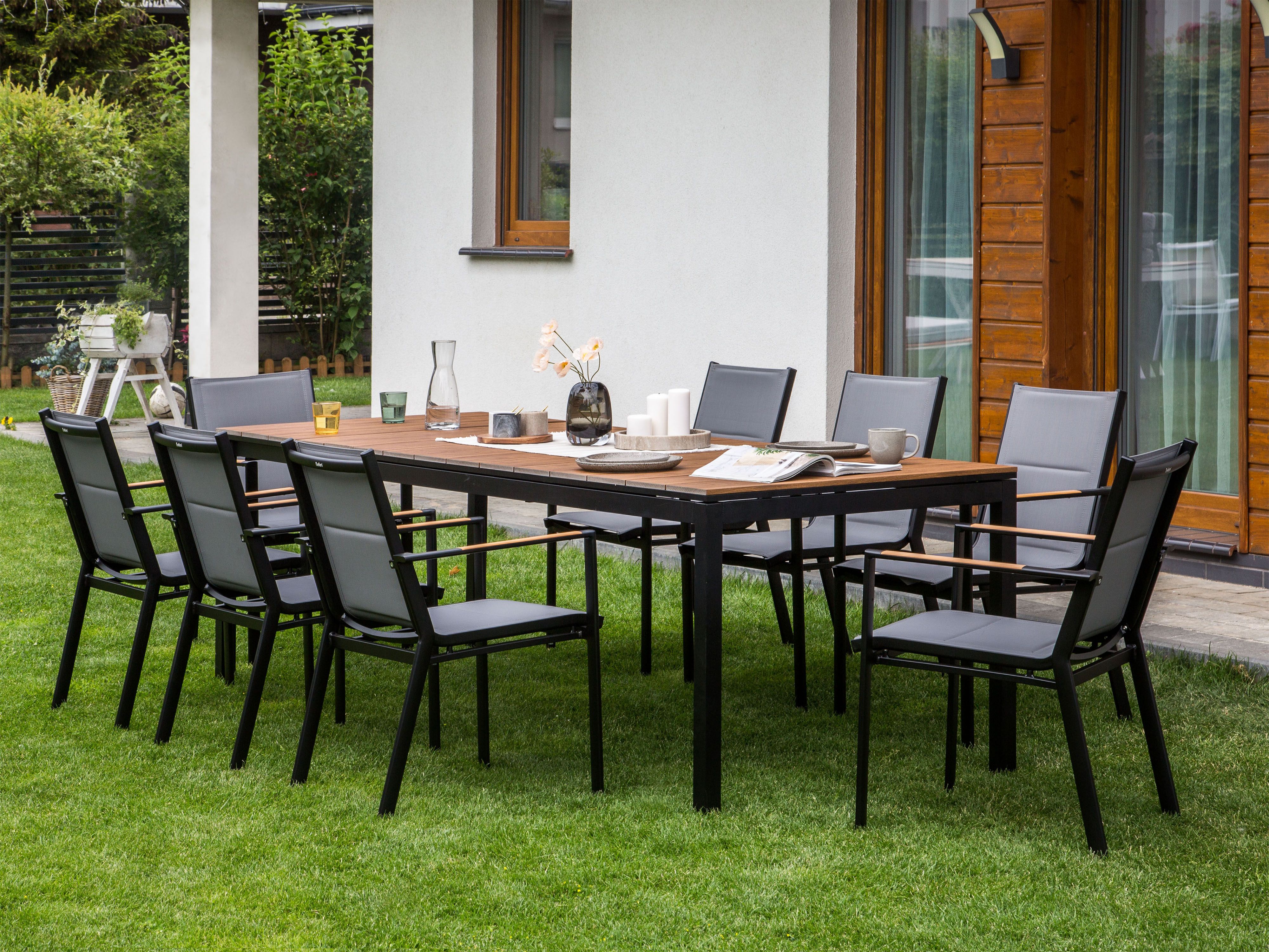 Extending Garden Dining Table TOFANE 198/248 cm 90 cm Brown