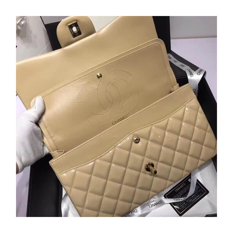Replica Chanel Pantent Leather 30Cm Classic Flap Bag A11131:1High-quality replica
