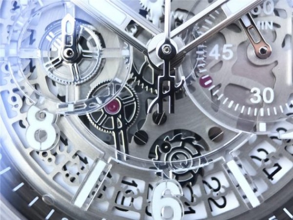 Replica Hublot Big Bang Unico Sapphire Plastic Case Skeleton Dial White Rubber Strap Jap Quartz - Top club