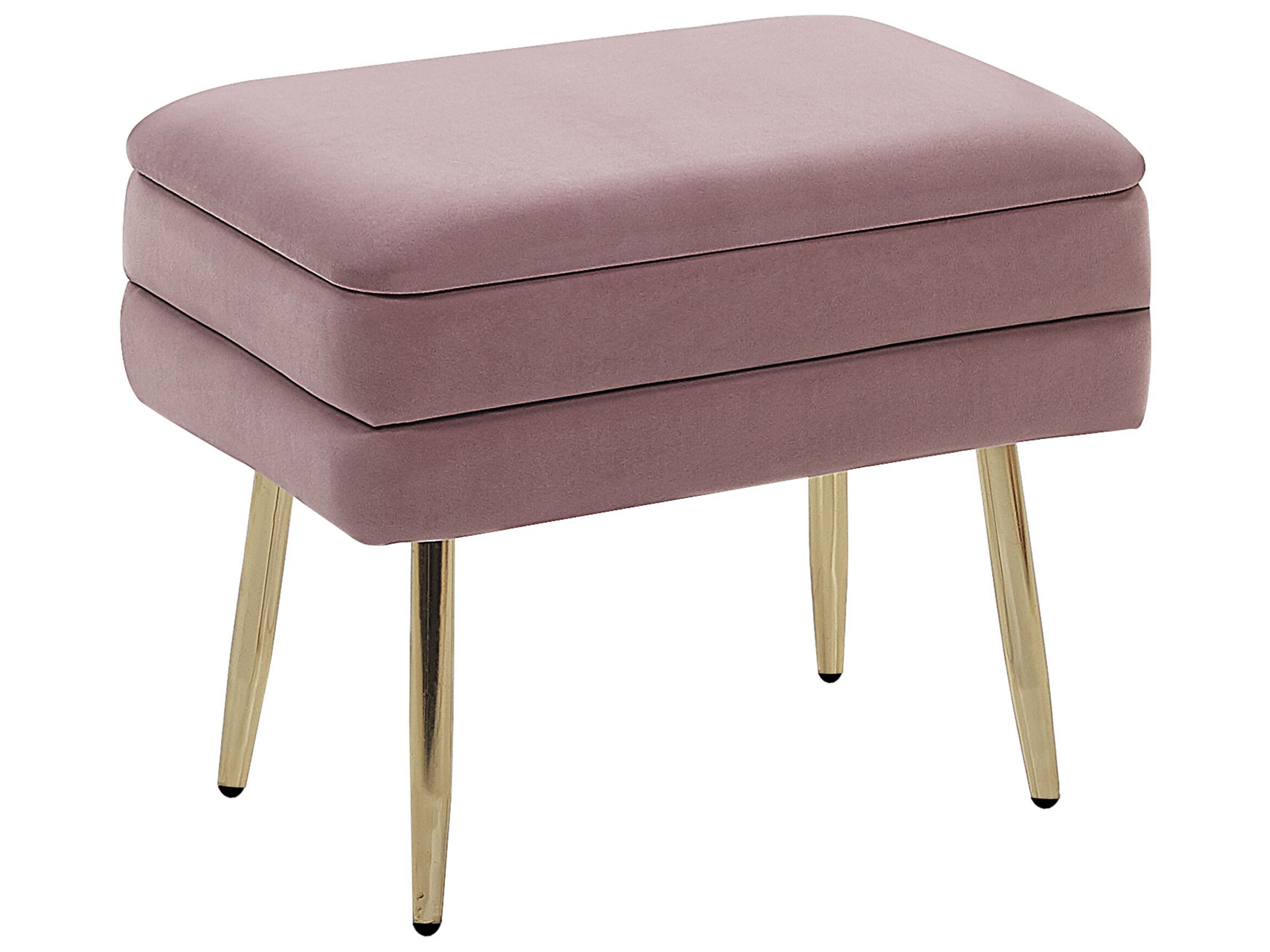 Upholstered Storage Bench ODESSA Velvet Pink