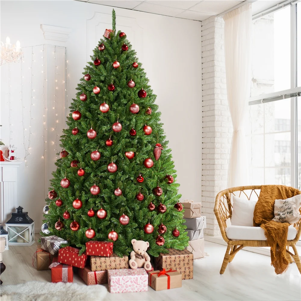 Topeakmart 7.5 ft Ultra-Thick Artificial Christmas Tree Holiday Decoration Tree with Foldable Stand and 2326 Branch Tips Green