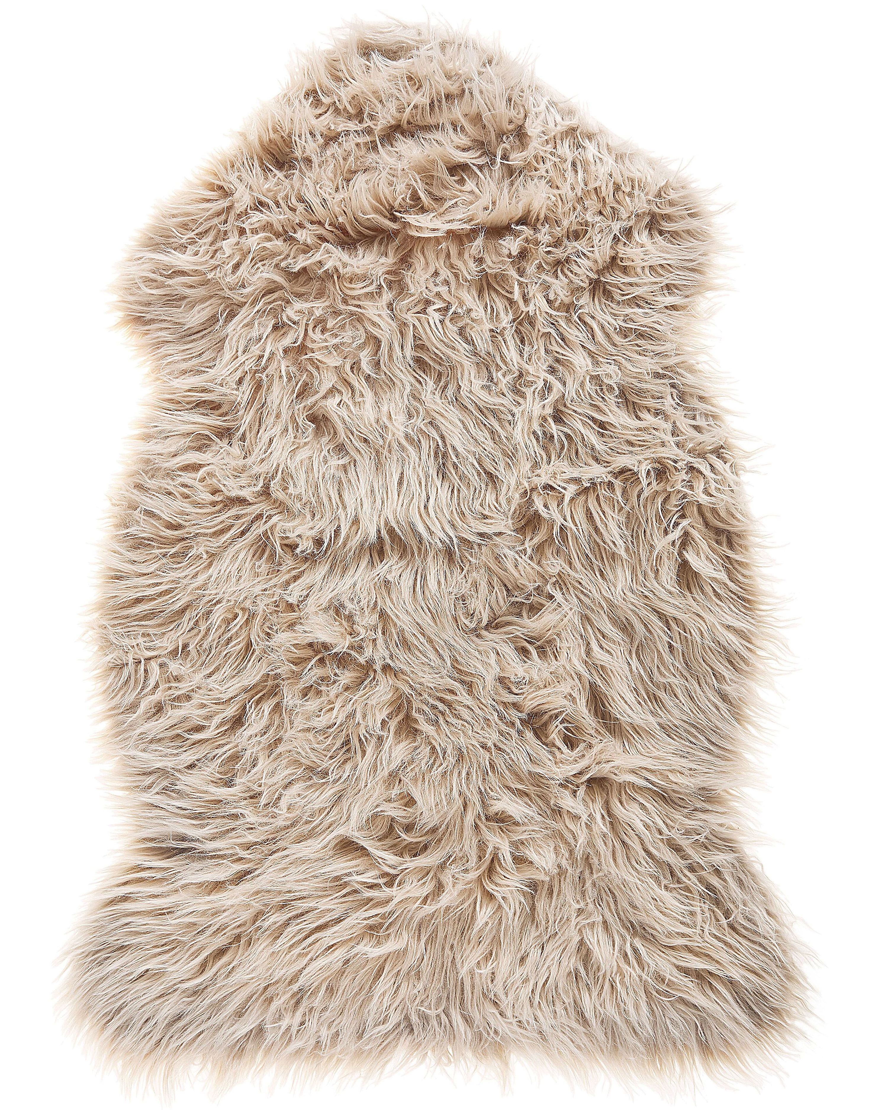 Faux Fur Rug MUNGO Beige 63 x 95 cm