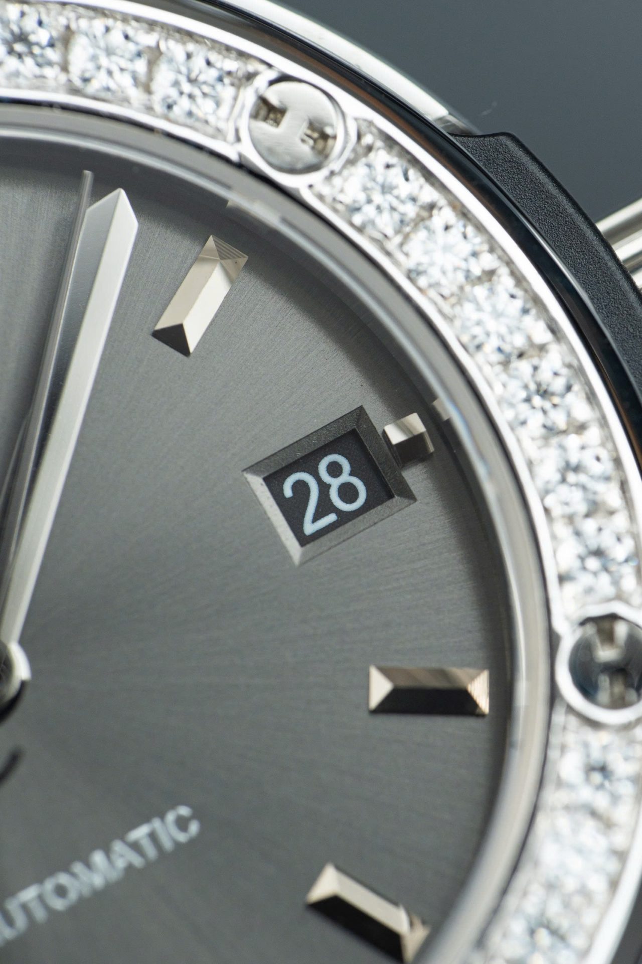 Hublot Classic Fusion Dial Gray Replica Watch Bezel Diamonds Moissanite 38mm - Top club