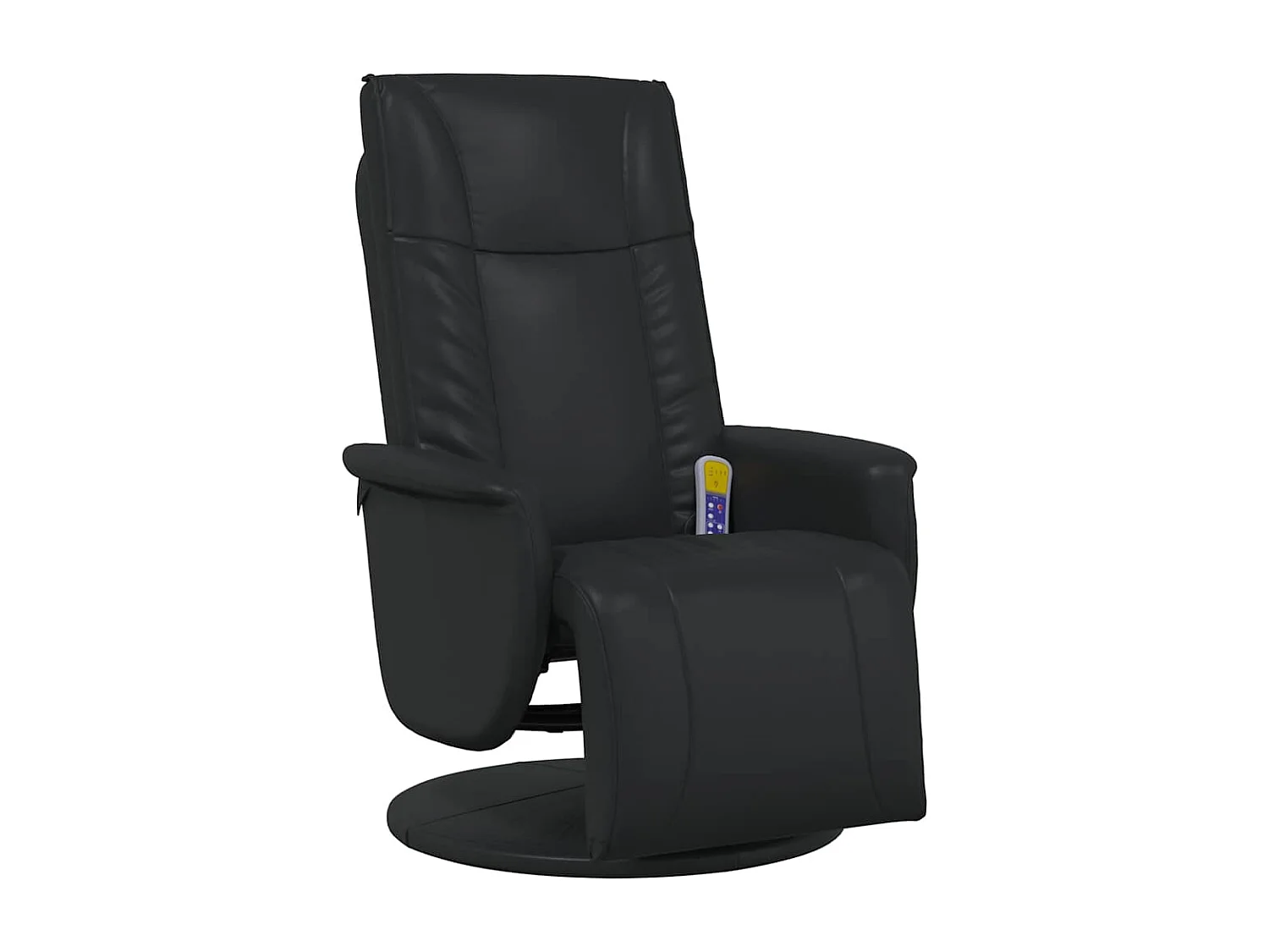 Fauteuil inclinable-Fauteuil de salon de massage repose-pieds noir similicuir SHL4440