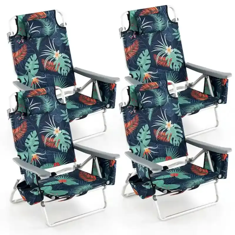 CraftPorch 4-Pack Folding Beach Chairs With 5-Position Recline - Image 8 CraftPorch 4-Pack Folding Beach Chairs With 5-Position Recline - Image 8