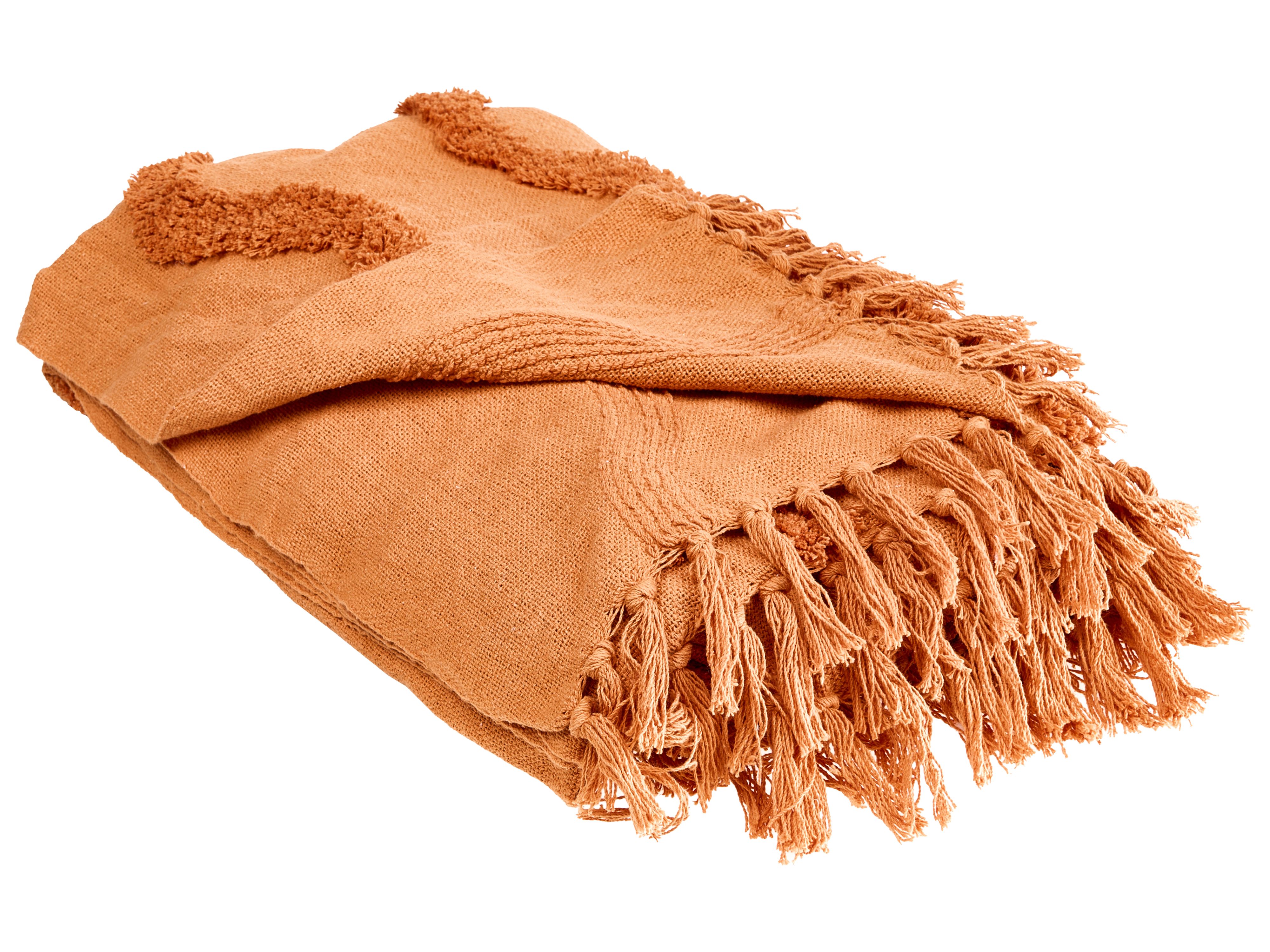 Blanket KHARI Cotton 200 x 200 cm Orange