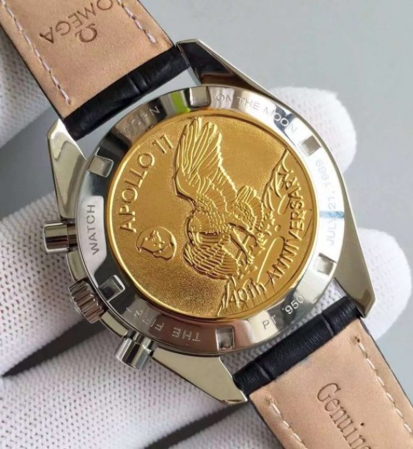 Replica Omega Speedmaster Apollo 17 40th anniversary Gray Dial Leather Strap Manual Winding - Top club
