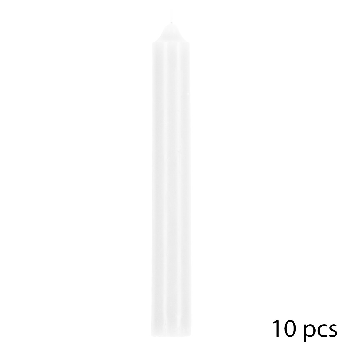 Lot de 10 bougies b&acirc;tons White, 54g