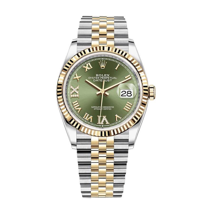 Rolex Datejust 126283RBR Green Roman Dial Replica - Elite Watch Atelier