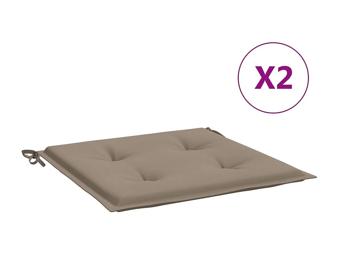 Coussins de chaise de jardin lot de 2 taupe 50x50x3 cm
