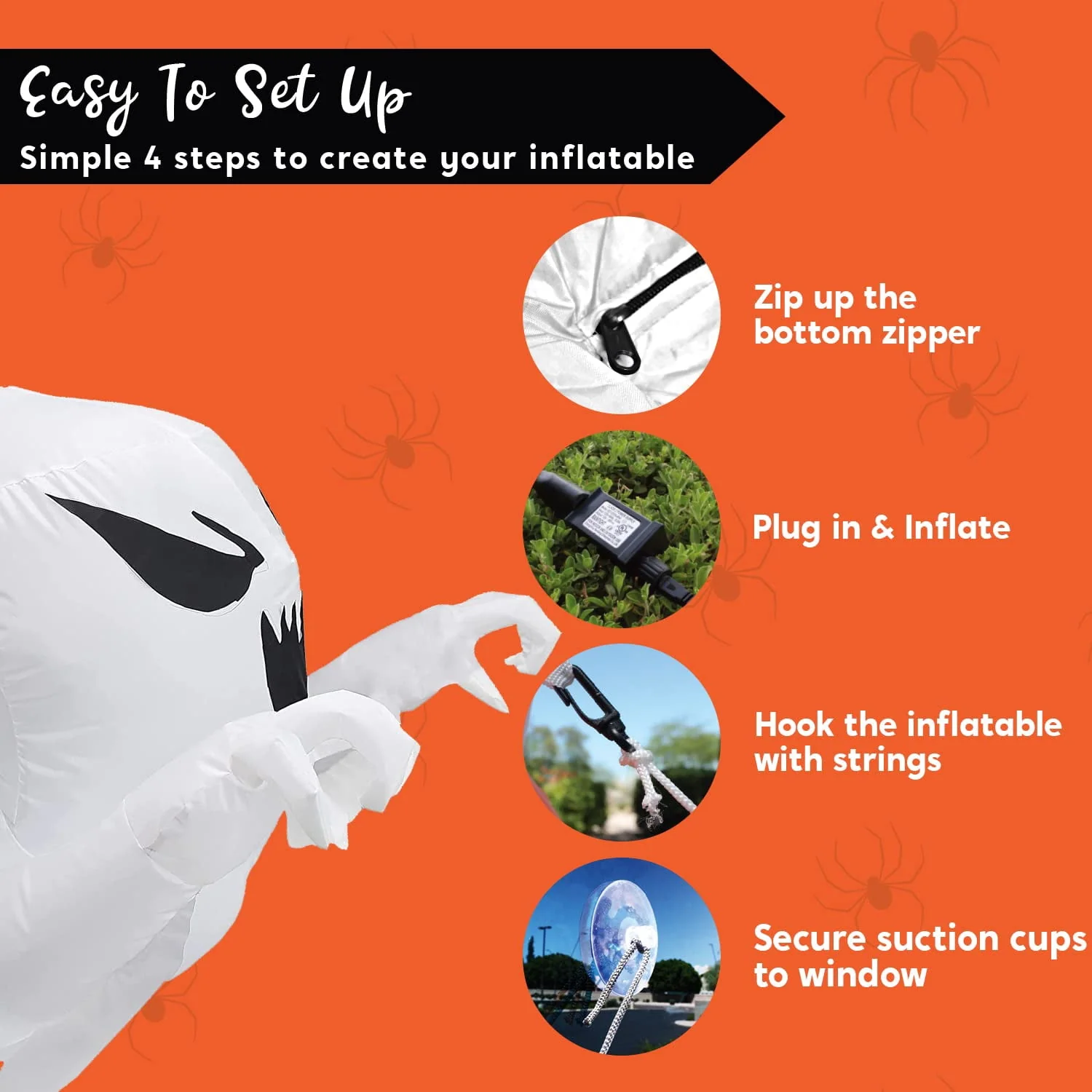 Joyfy 4.5 FT Halloween Inflatable Decorations Outdoor Scary Flying Ghost Broke Out from Window with Built-in LED Blow Up Inflatable for Window Decoration Yard Garden Lawn Decor - Image 11 Joyfy 4.5 FT Halloween Inflatable Decorations Outdoor Scary Flying Ghost Broke Out from Window with Built-in LED Blow Up Inflatable for Window Decoration Yard Garden Lawn Decor - Image 11