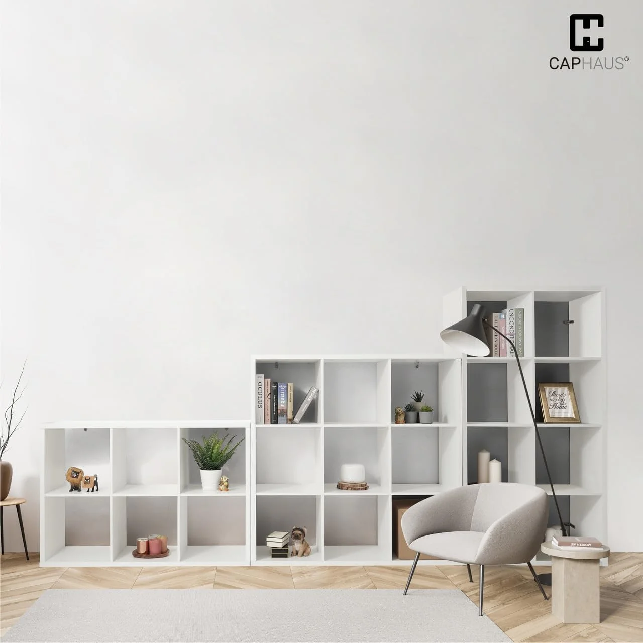 Sturdy Room 13-Inch Cube Storage Organizer Shelf, with Extra Thick Exterior Edge, Open Storage Shelf Divider, Bookcase, 6-Cube / 8-Cube / 9-Cube, Colors Available in Grey Oak and White - Image 8