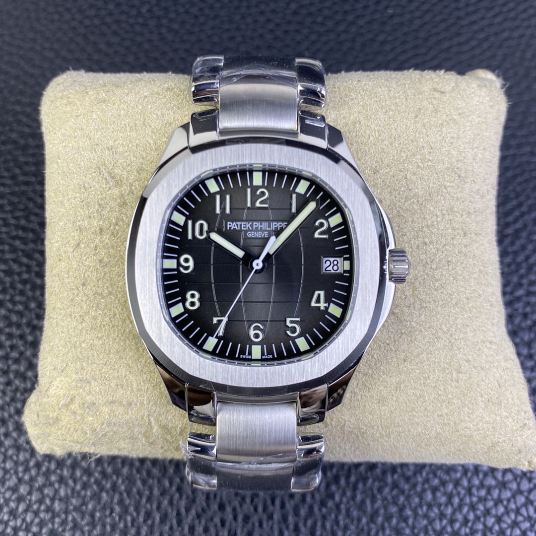 Fake Patek Philippe Replica Watch Aquanaut Date Sweep Seconds Stainless Steel Black Dial 5167/1A-001 3KF(1:1 replica) - Top club