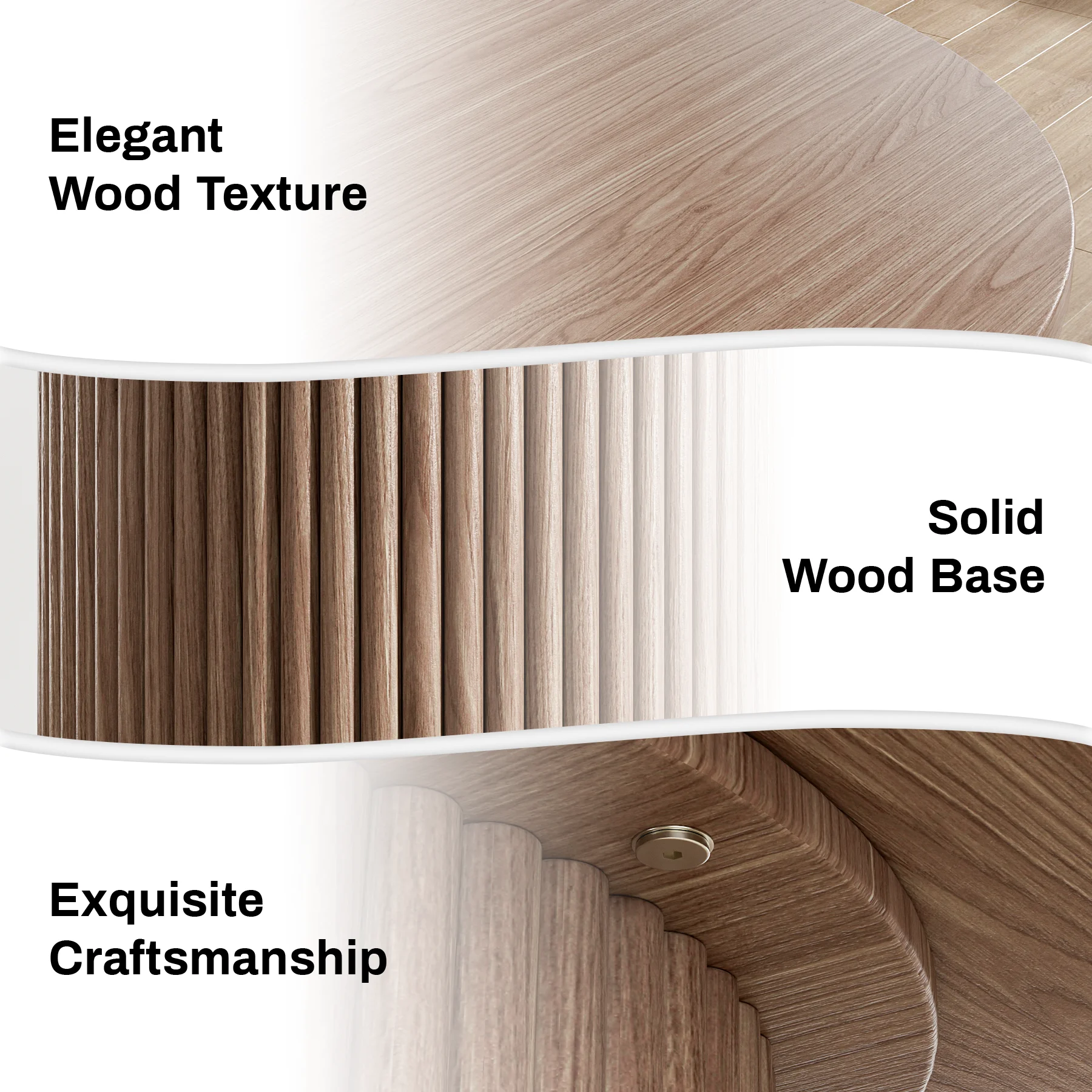 Rophefx 35.4" Solid Wood Round Dining Table with Handcrafted Relief Pedestal,Circle Dining Table,Walnut - Image 8