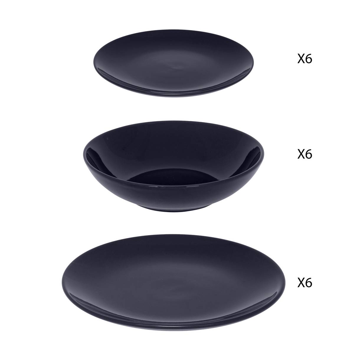 Dinner set "Colorama" 18 pieces, Dark Blue