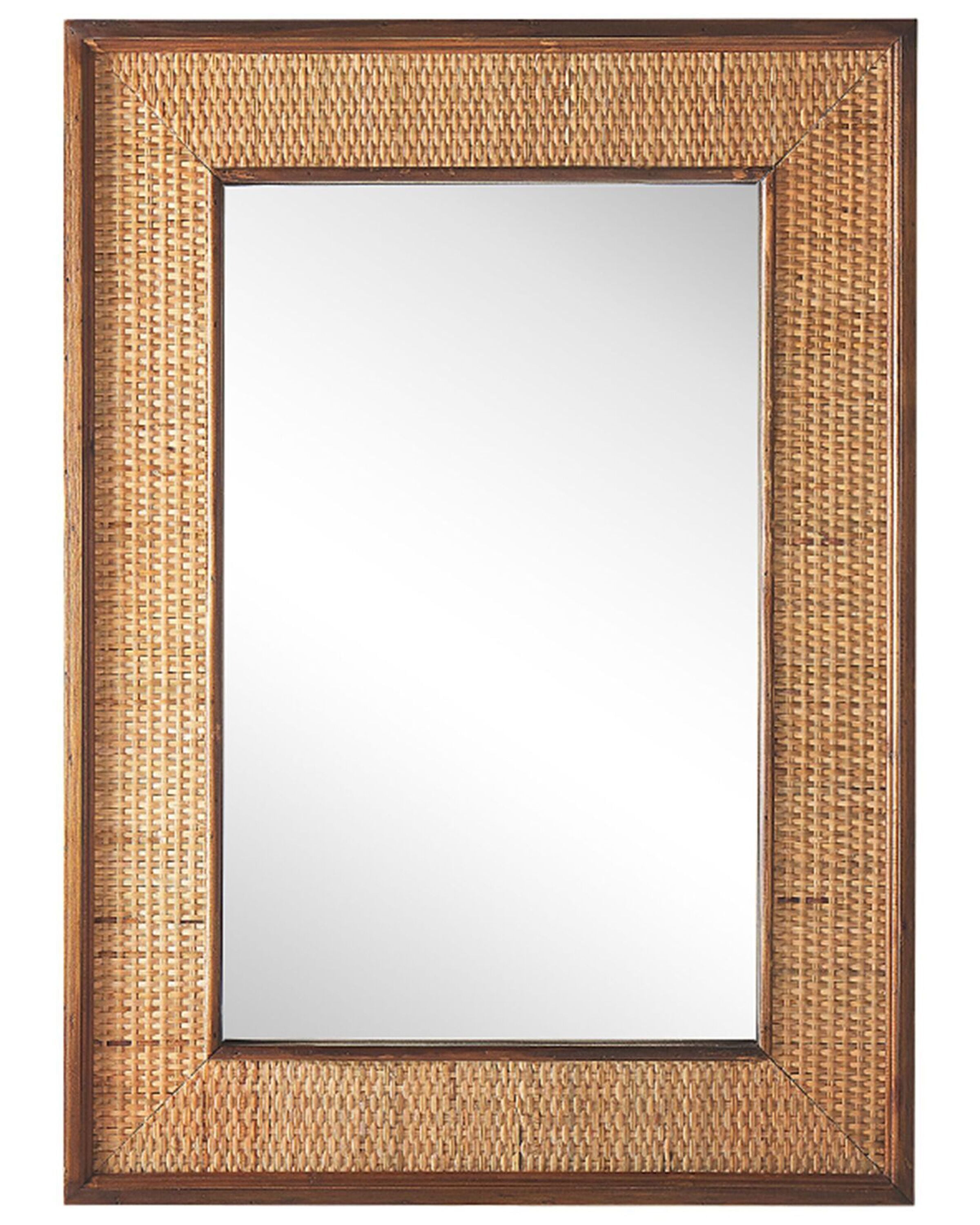 Wall Mirror IGUALA 54 cm 74 cm Bamboo Natural Ash Wood