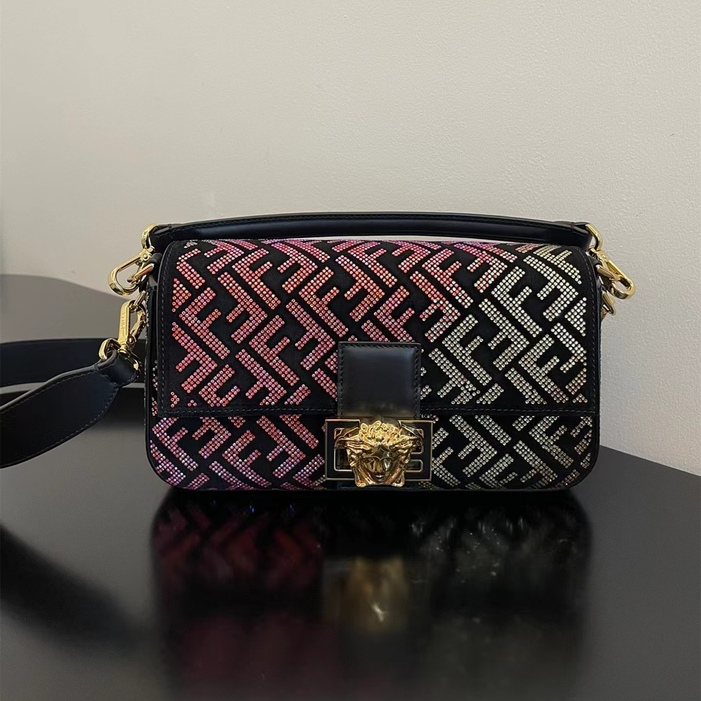 Fendi x Versace leather Baguette bag - Replicaclubs