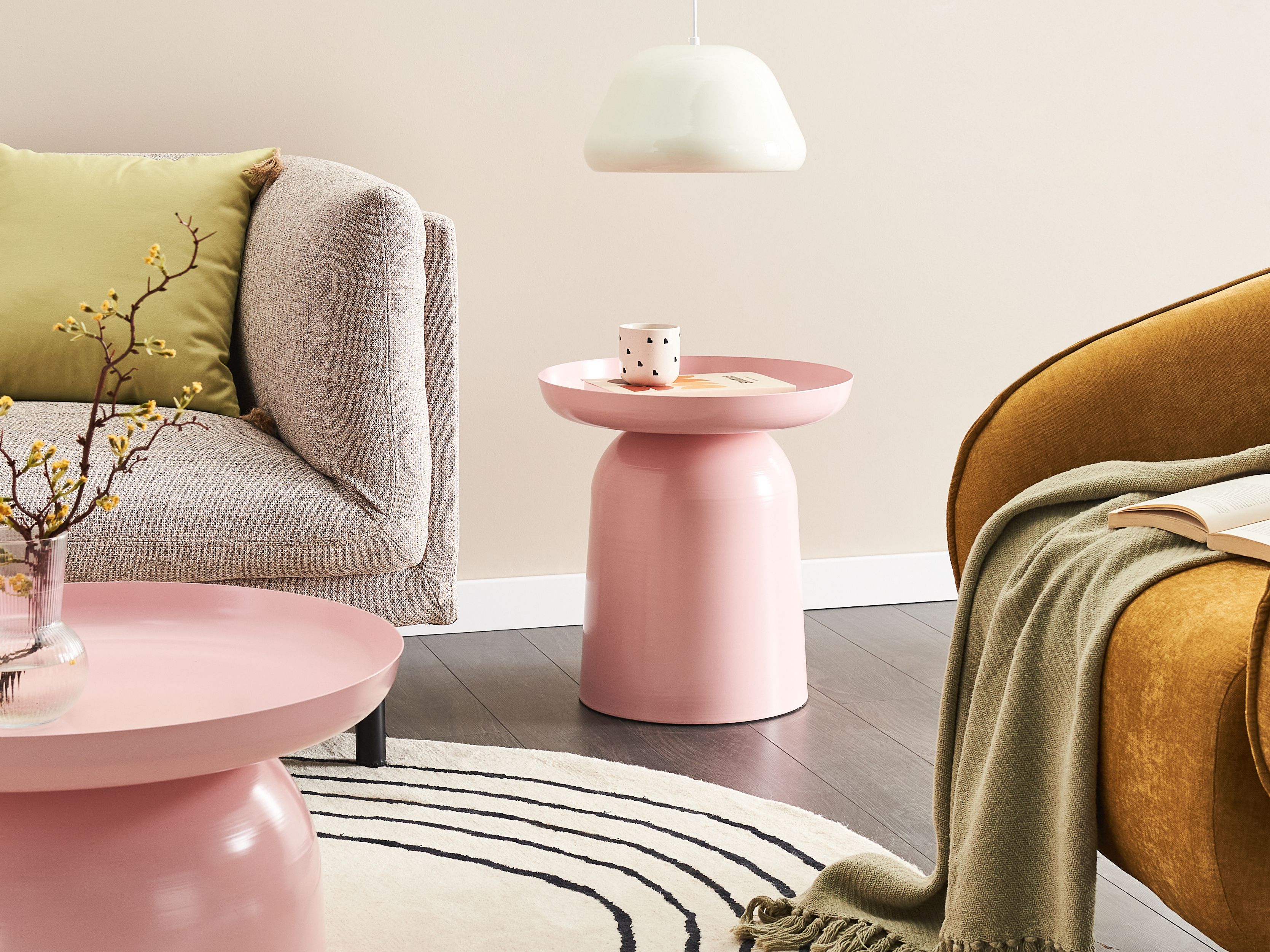 Side Table TORRENS Metal Pastel Pink