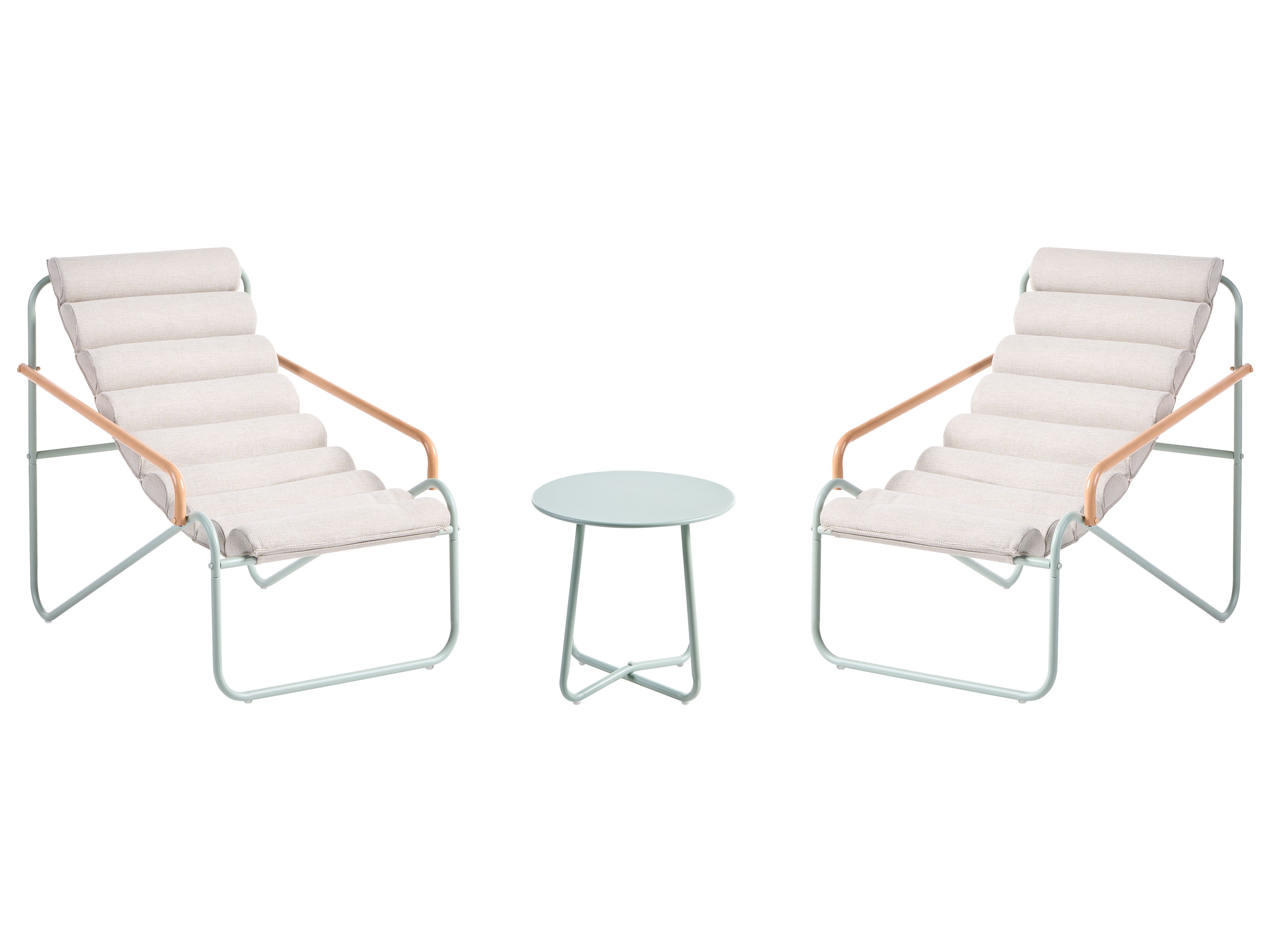 Garden Lounge Set with Table 2 Seater PASTO Metal Mint Green