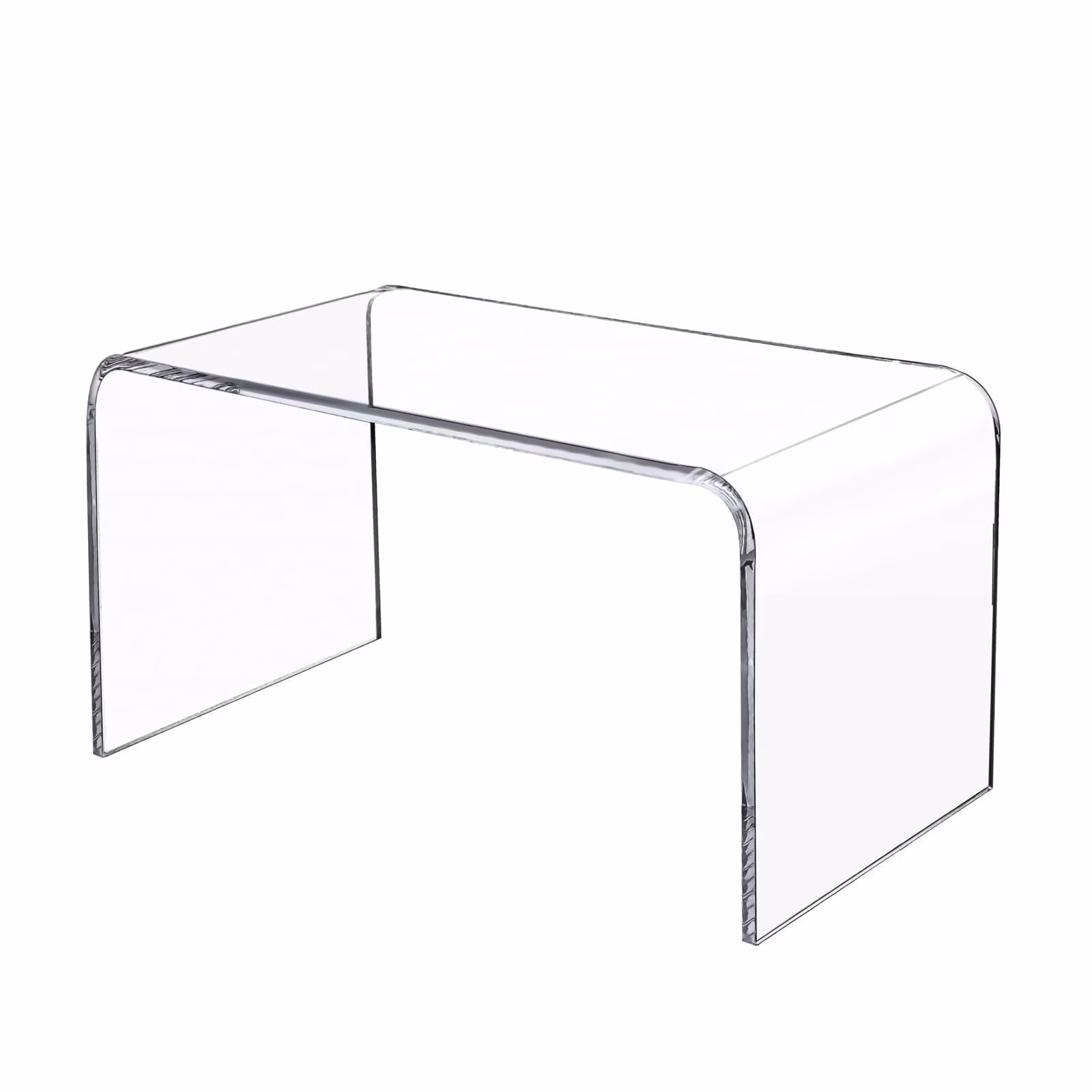 VDGPWA 32" Rectangle Waterfall Coffee Table, 0.6" Thick All Acrylic, Clear