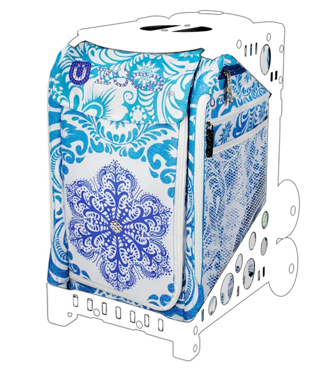 Zuca 18" Sport Bag - Ice Garden (Limited Edition) with Flashing Wheels (Black Frame) - Image 4