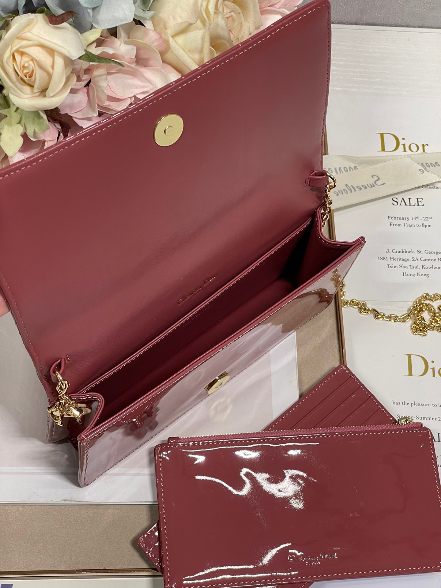 Christian Dior Lady Dior Pouch Crimson, For Women, Women’s Handbags 8.5in/21.5cm CD1:1High-quality replica