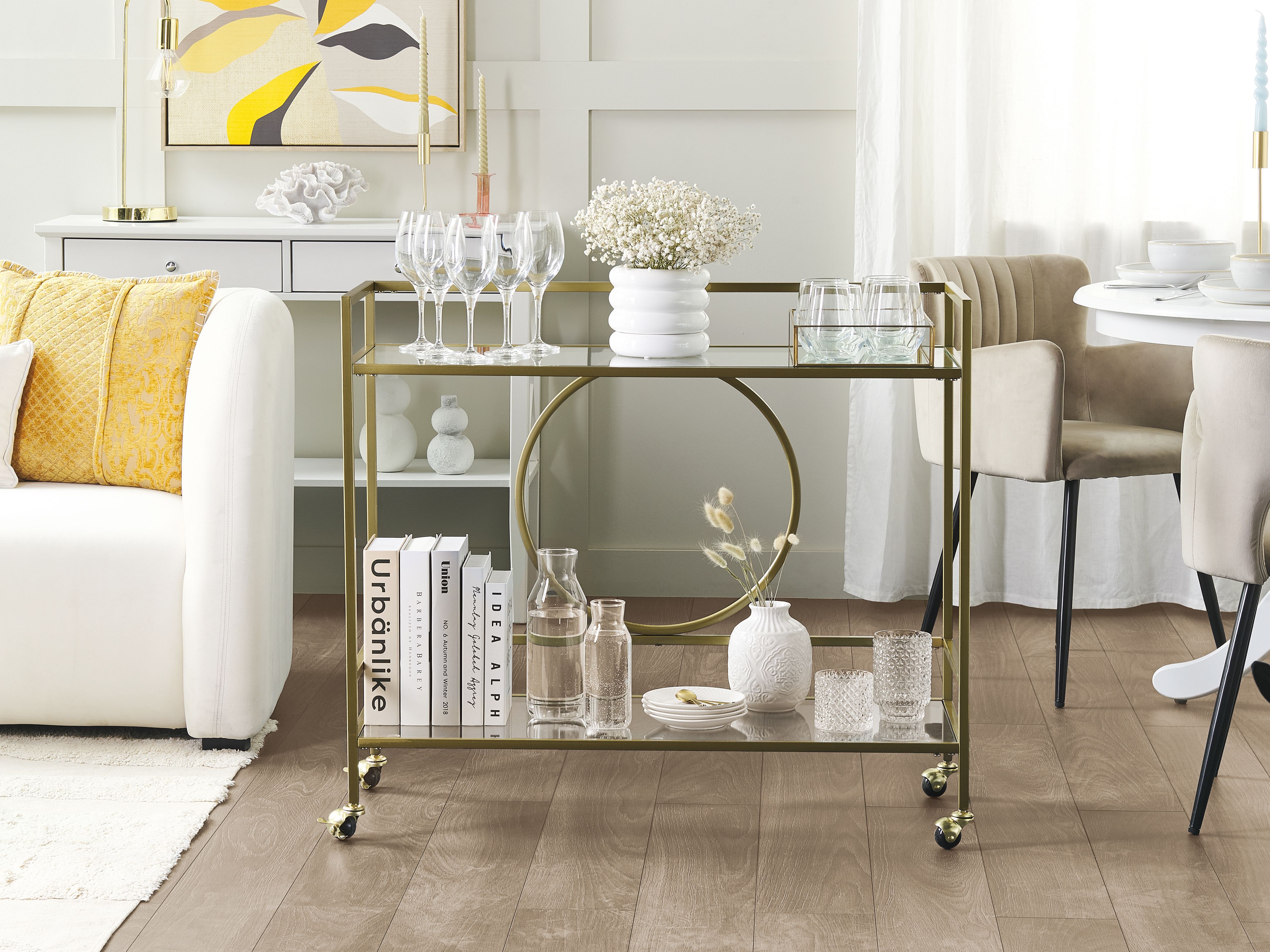Kitchen Trolley KERRY Metal Gold