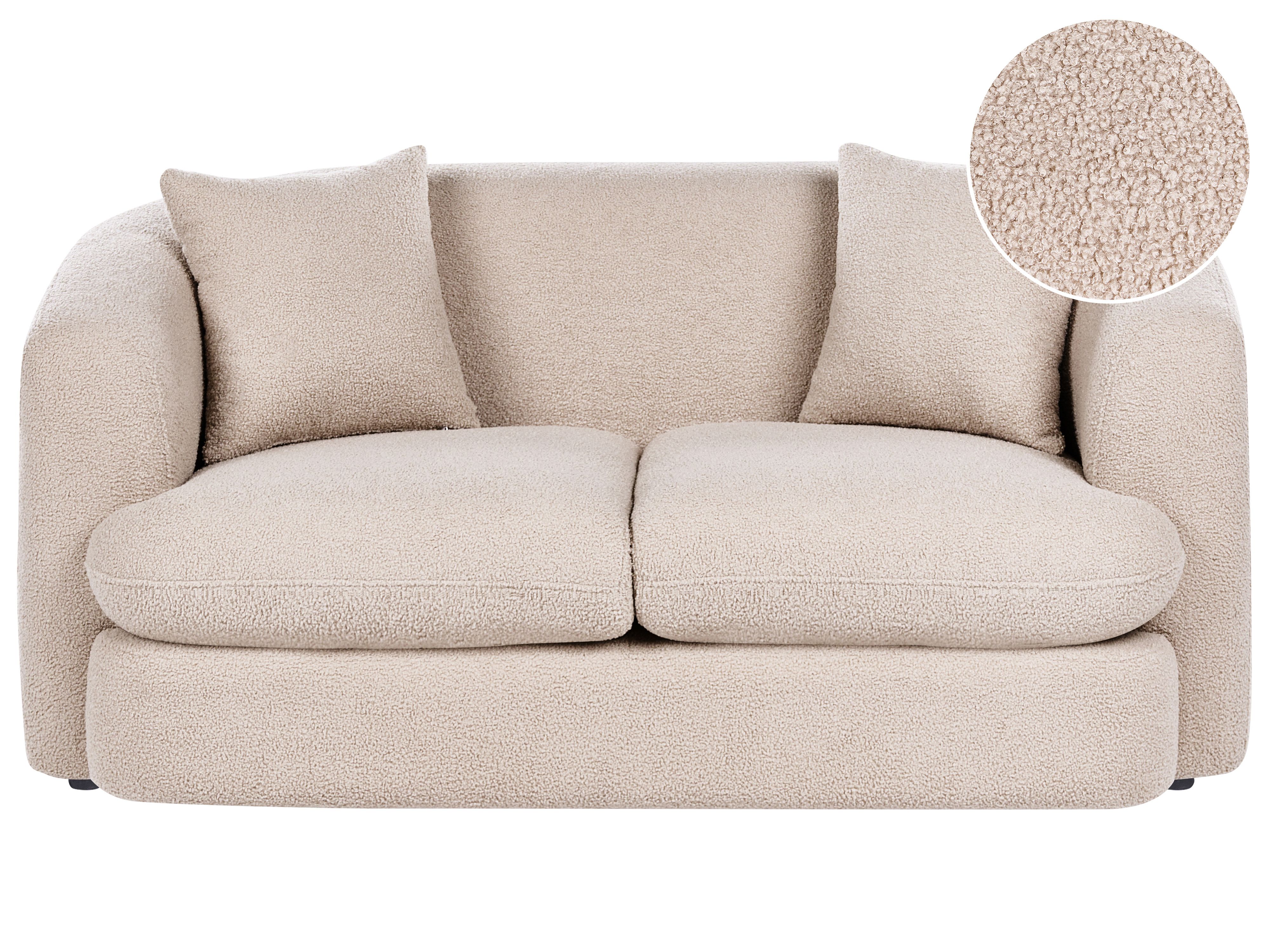 Sofa 2 Seater HUSBY Boucle Beige