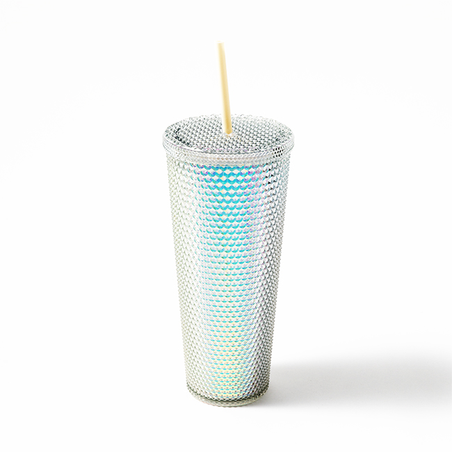 24oz Ready to Drink  Diamond Glitter BPA Insulated Durian Coffee Cup BPA Lid Straw