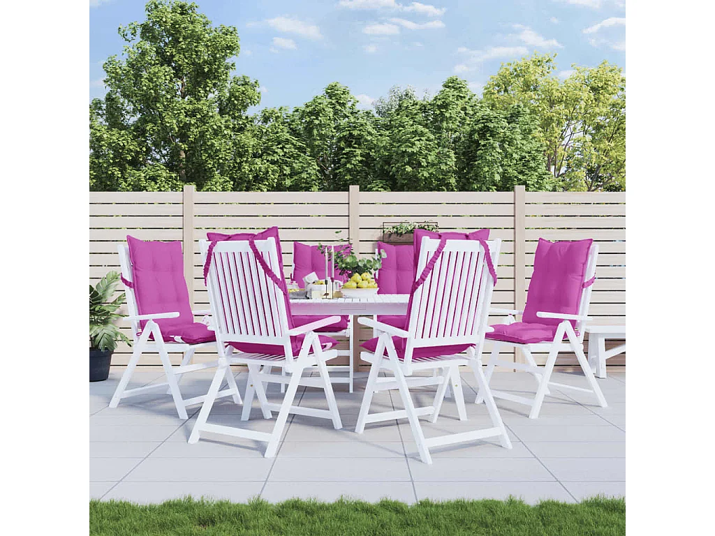 Coussins de chaise à dossier haut lot de 6 rose tissu oxford