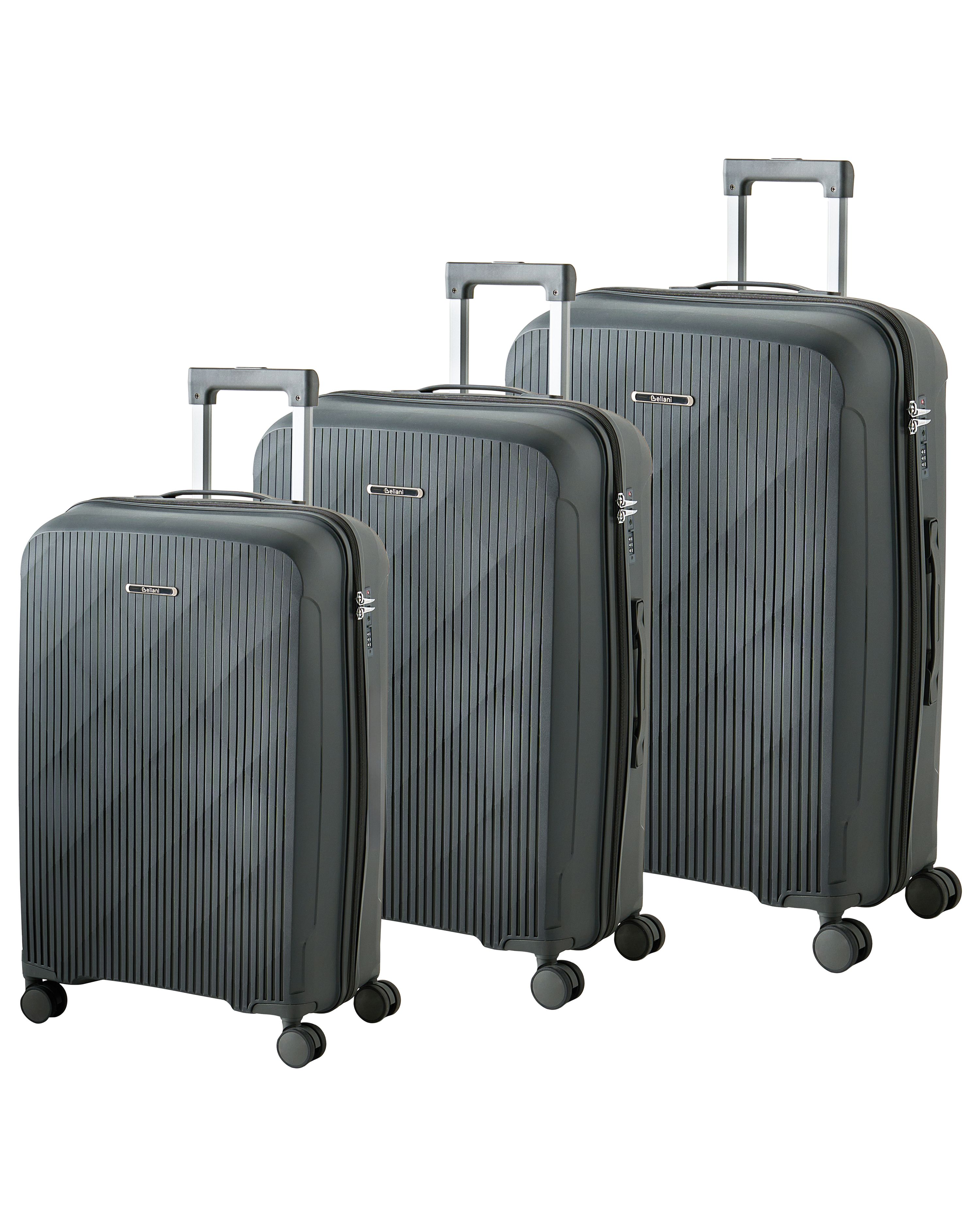 Set of 3 Hard Shell Suitcases TONSAI Dark Grey