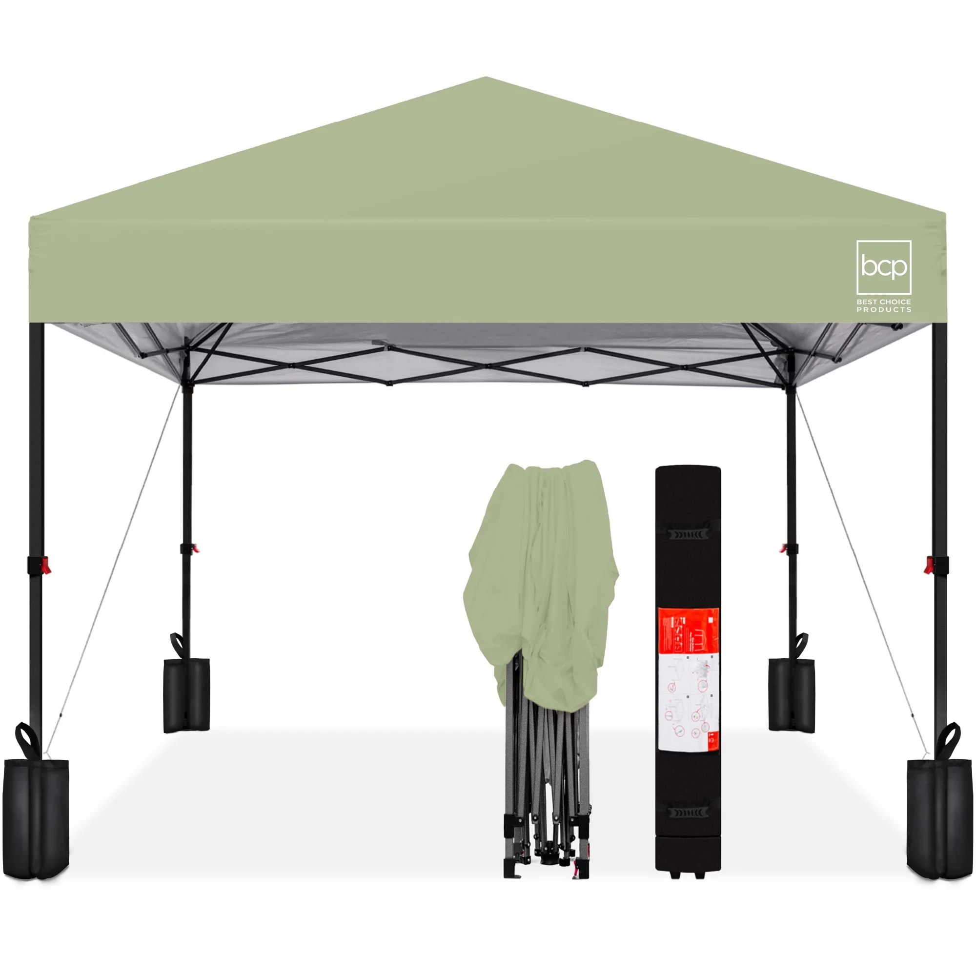 Best Choice Products 10x10ft Easy Setup Pop Up Canopy w/ 1-Button Setup, Wheeled Case, 4 Weight Bags - White - Image 137