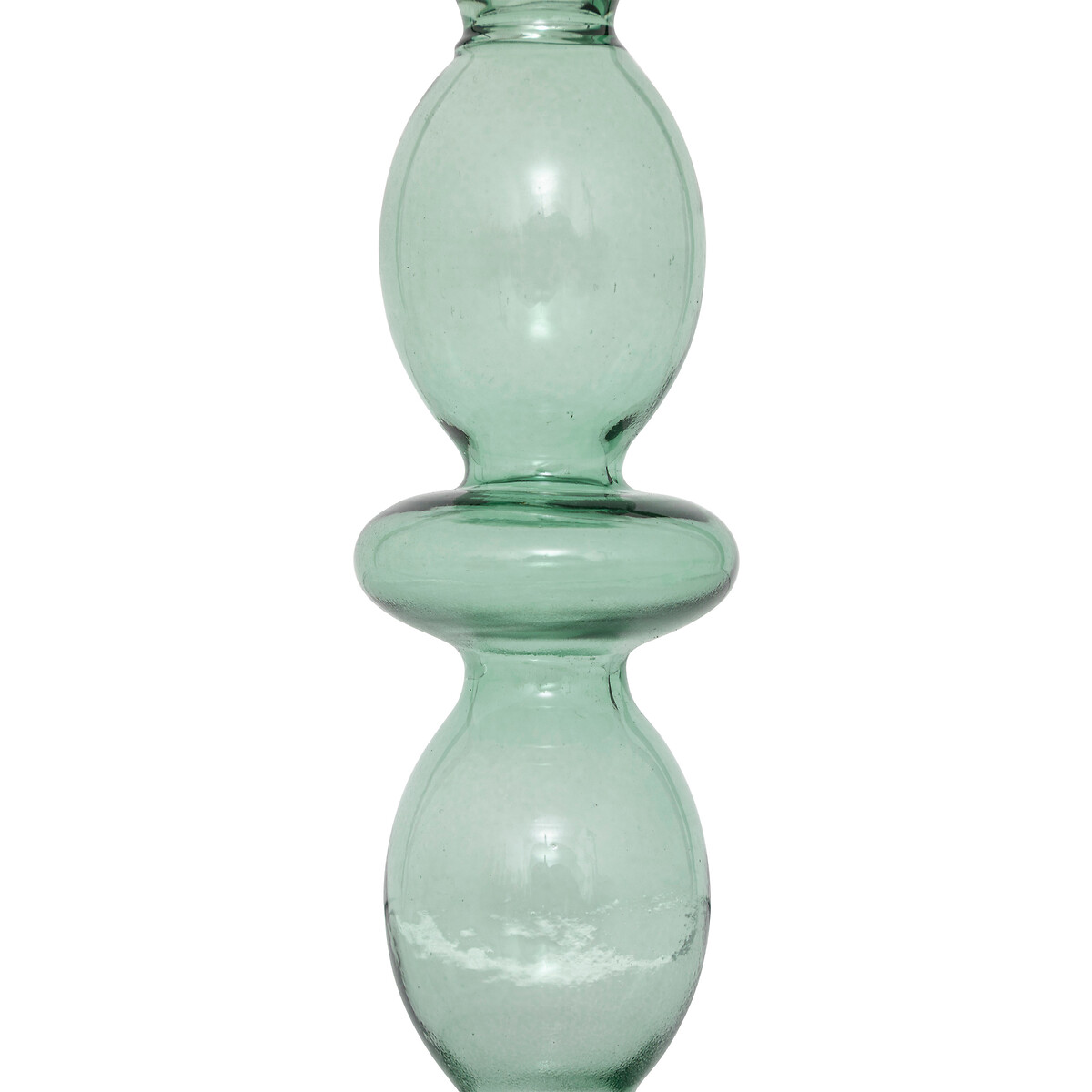 Candlestick, glass Green, H.19 cm