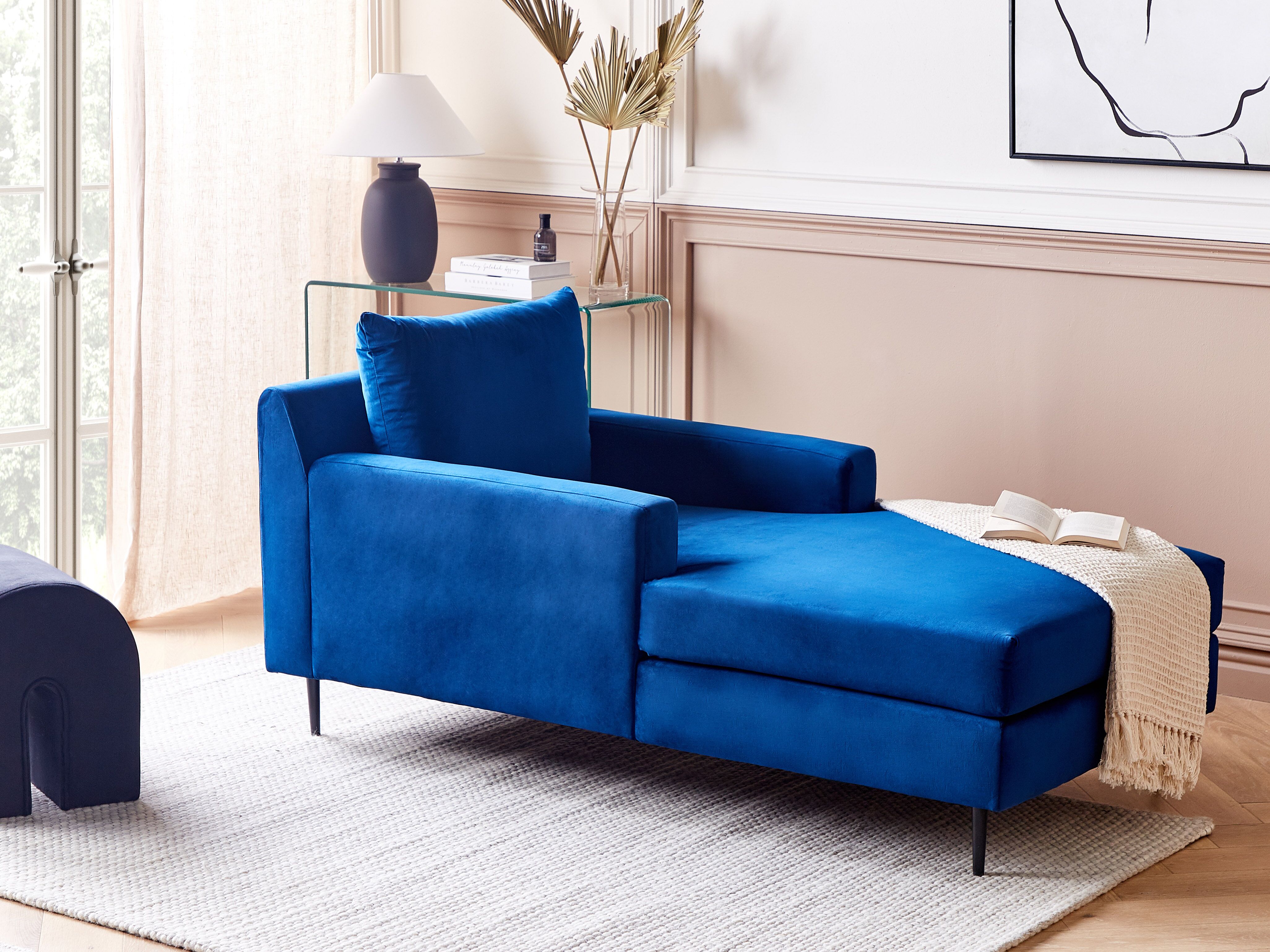 Chaise Longue GUERET Velvet Navy Blue