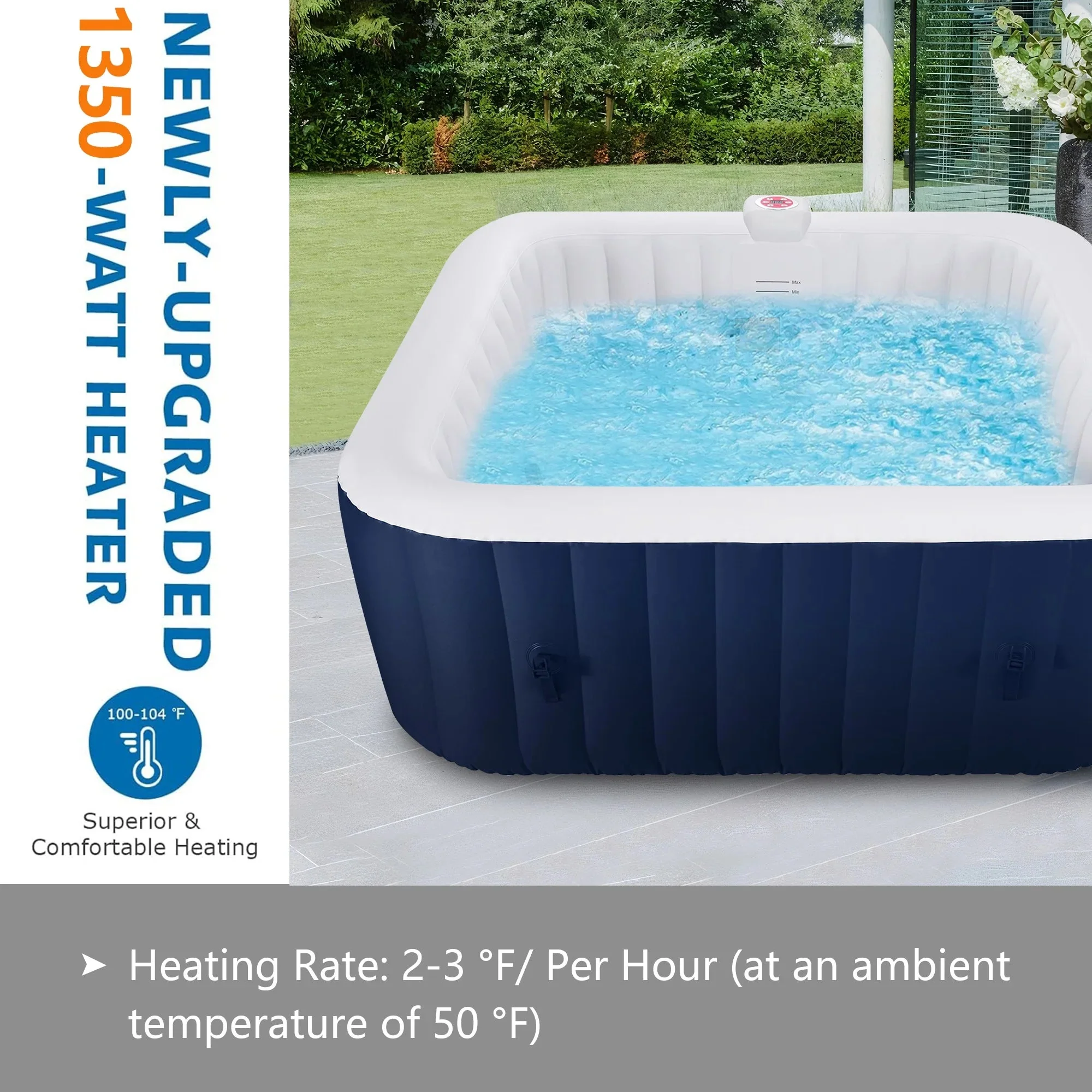 SEGMART Inflatable Hot Tub Spa, 73 inch, 4-6 Person, 130 Jets, 240 Gallon Capacity - Image 14 SEGMART Inflatable Hot Tub Spa, 73 inch, 4-6 Person, 130 Jets, 240 Gallon Capacity - Image 14