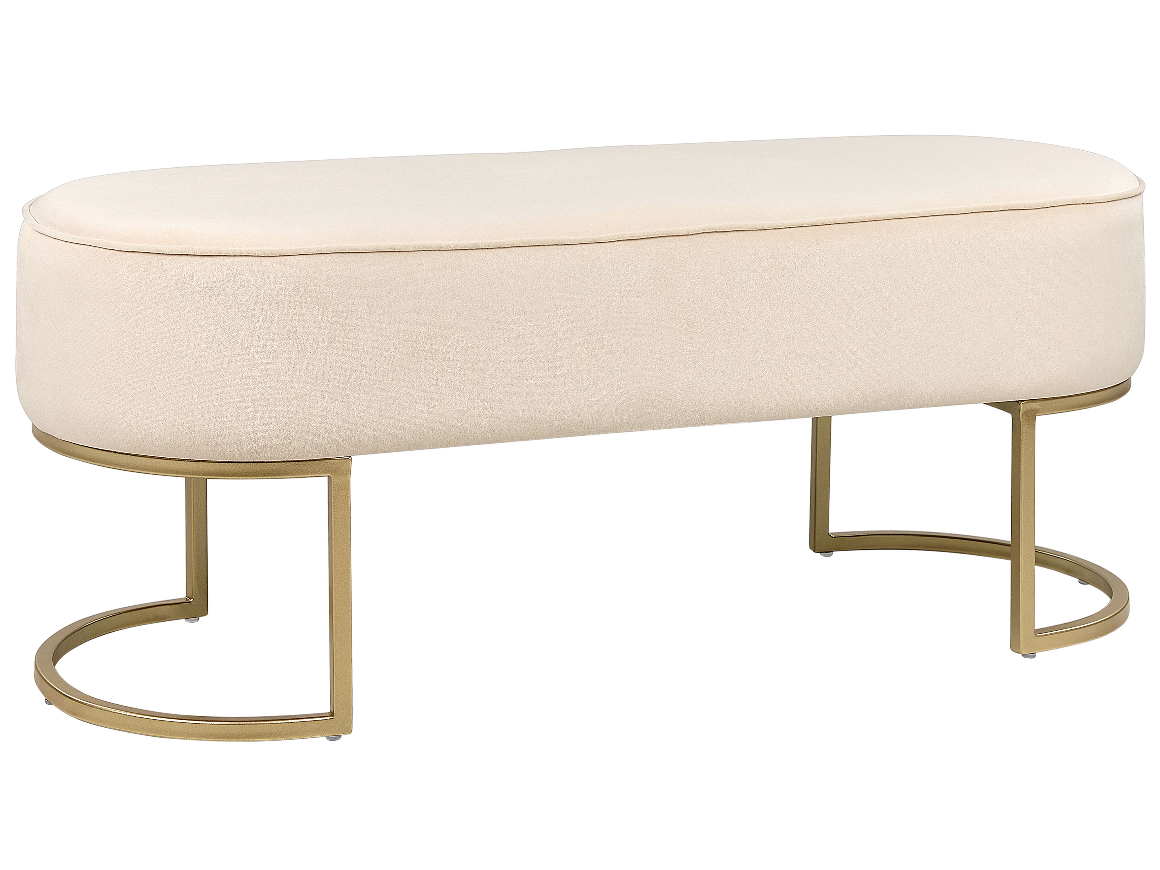 Upholstered Bench MILRY Velvet Light Beige