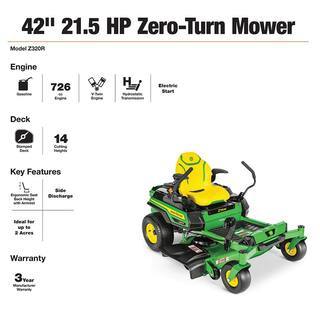 John Deere Zero-Turn Riding Mower, 42 in 21.5 HP V-Twin Accel Deep Deck - Z320R - Image 2 John Deere Zero-Turn Riding Mower, 42 in 21.5 HP V-Twin Accel Deep Deck - Z320R - Image 2