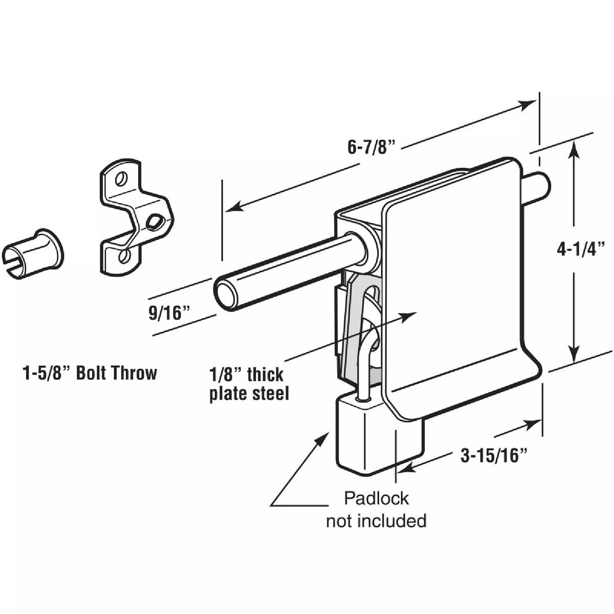 Prime-Line Tamper-Proof Garage & Shed Door Lock